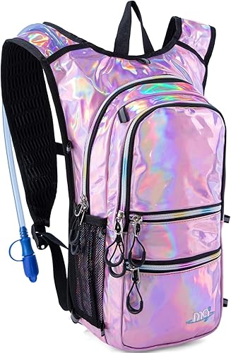 Miniatura 11 de Mochila de hidratación con luces frías, bolsa de agua de 2 L, bolsa ligera para correr, senderismo, bicicleta, escalada, festival de música esencial