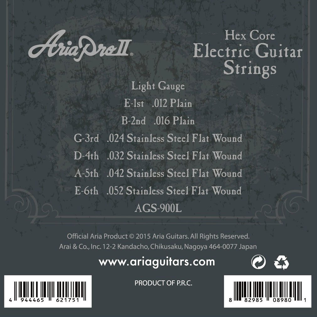 即決◆新品◆送料無料ARIA AGS-900XL×3セット(フラットワウンド /メール便