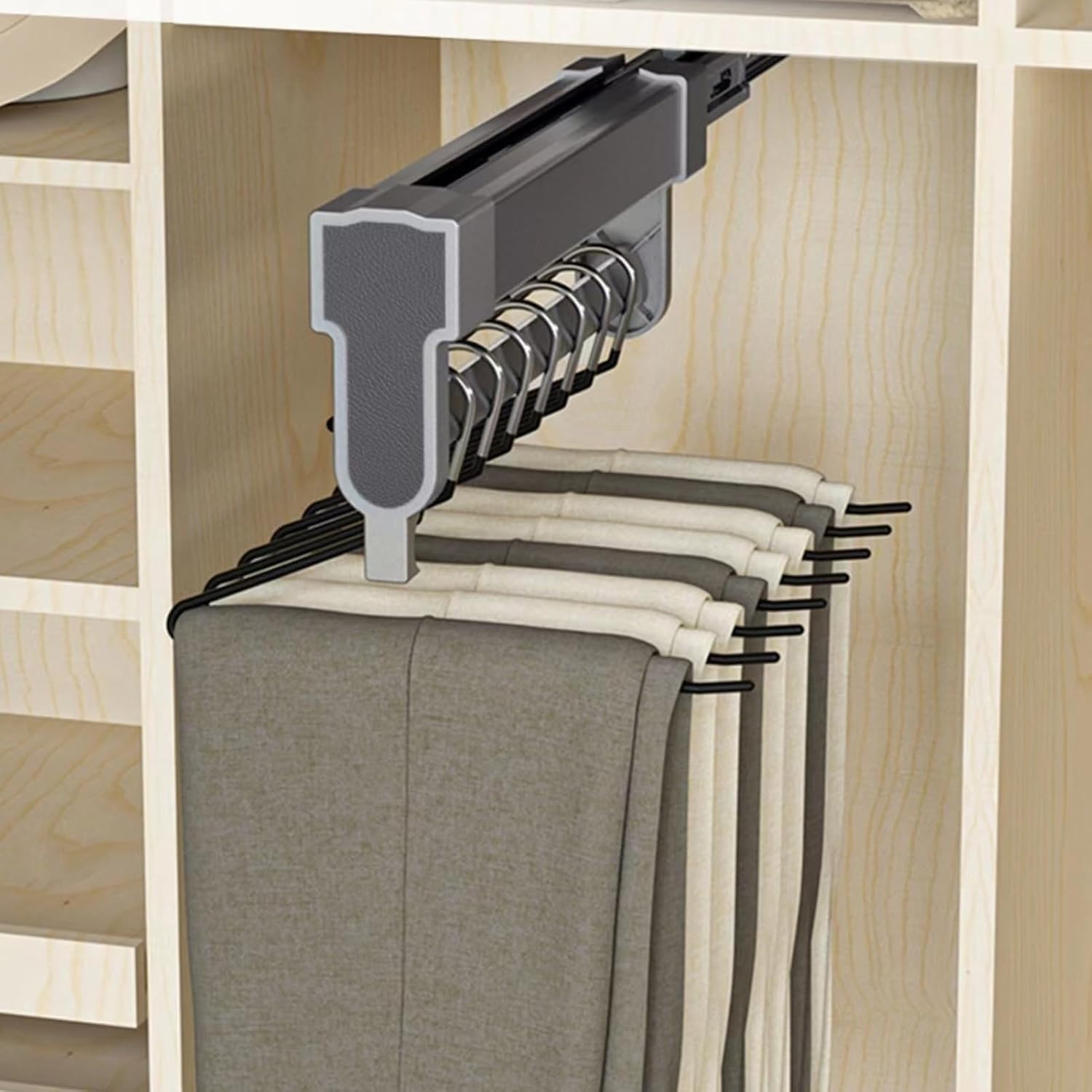 PullOut Closet Valet Rod, Bearing 35kg Adjustable Closet