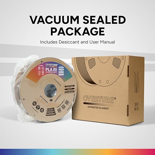 Vista 102 de Overture - Filamento PLA de impresión 3D para la mayoría de FDM en 1.75 milímetros, en bobina de 1 kilogramo de 200 x 200 milímetros y de precisión