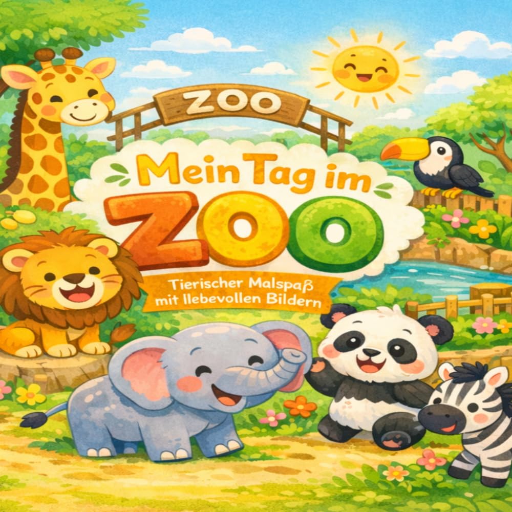 Mein Tag im Zoo: Tierischer Malspaß für Kinder