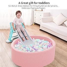 STARBOLO Star Ball Pit Balls - Pack of 100 Macaron Balls BPA&Phthalate Free Non-Toxic Crush Proof Ocean Ball Soft Plastic Balls for 1-5 Years Kids Birthday Pool Tent Party.