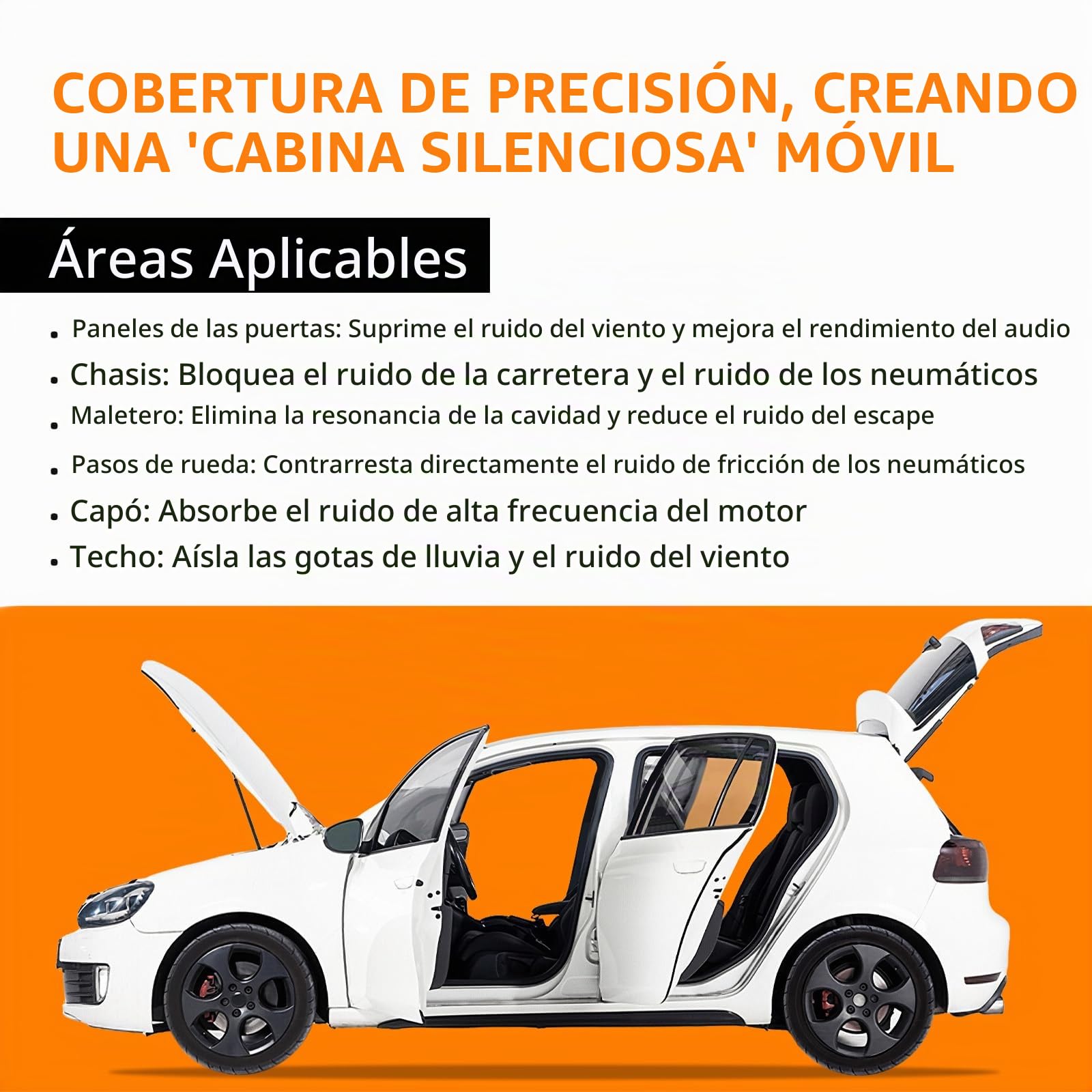 QILIMA Placas de insonorización para coche de 3,3 m², alfombrilla de butilo