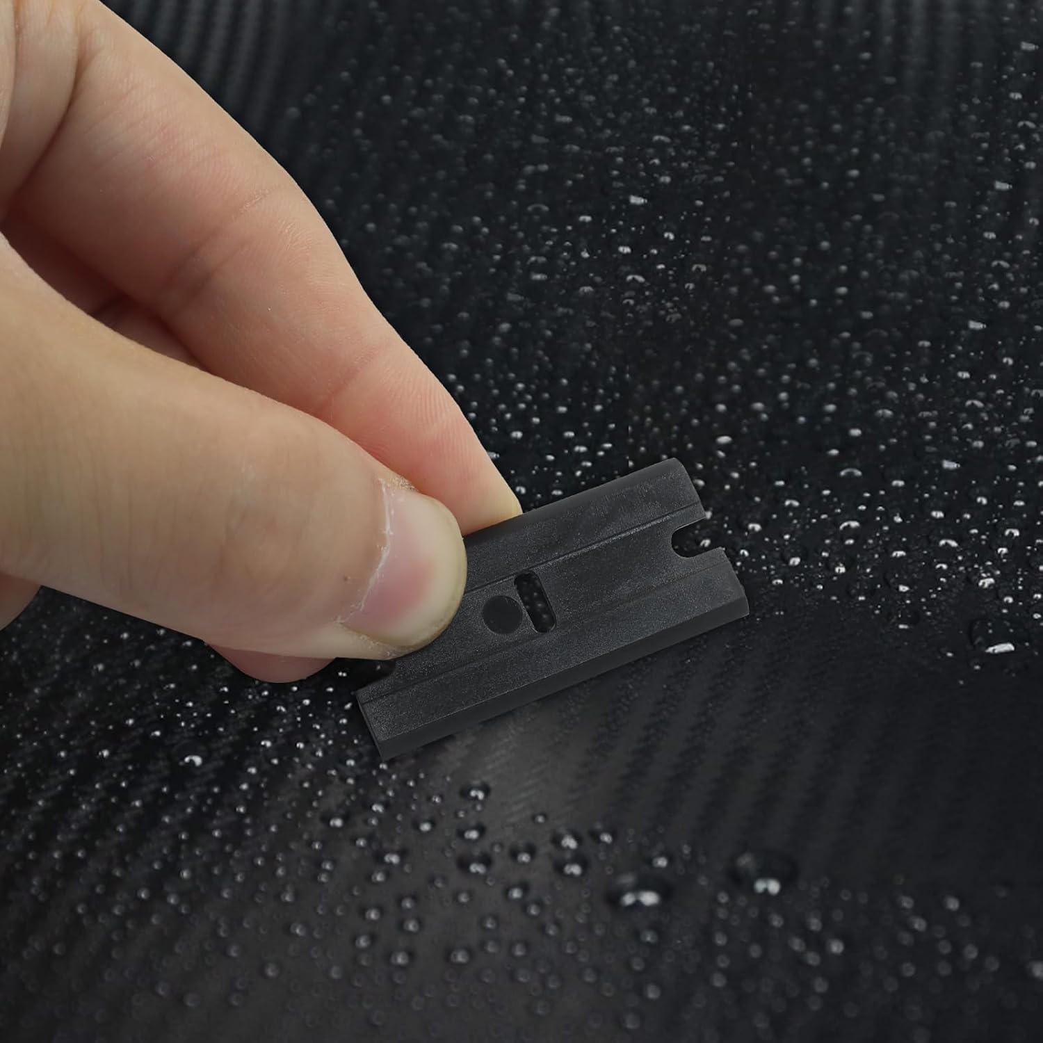 100pcs Plastic Razor Blades, Edged Safety Blades Adhesive Scraper Blades, Versatile Glass Scraper Tool for Cleaning Adhesive Residue Household Cleaners