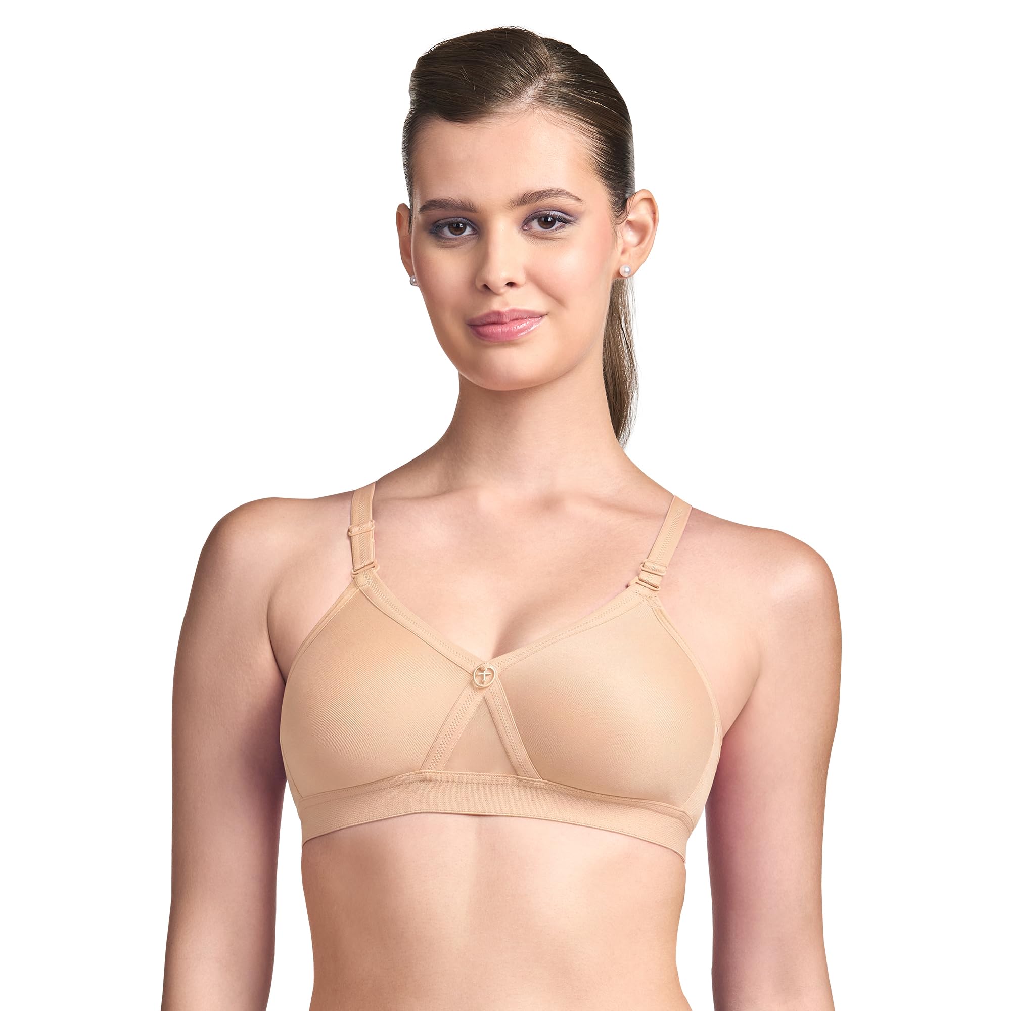 - Women's Cotton Solid Regular Fit Bra