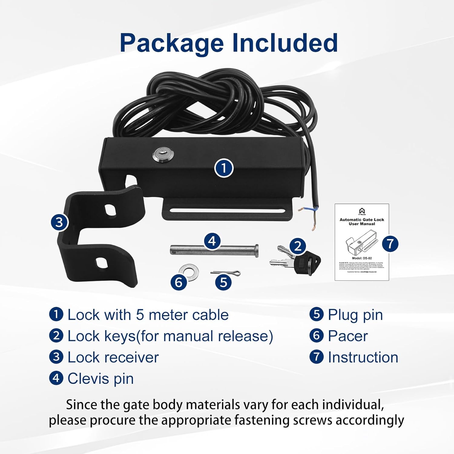 X X-House Universal Automatic Electric Gate Lock for Gate Operator System Device Safe Security Gate Lock Work for DC 12-24V Swing Gate Opener, Compatible with Mighty Mule, Topens, CO-Z, Gyxel, JUJIANG