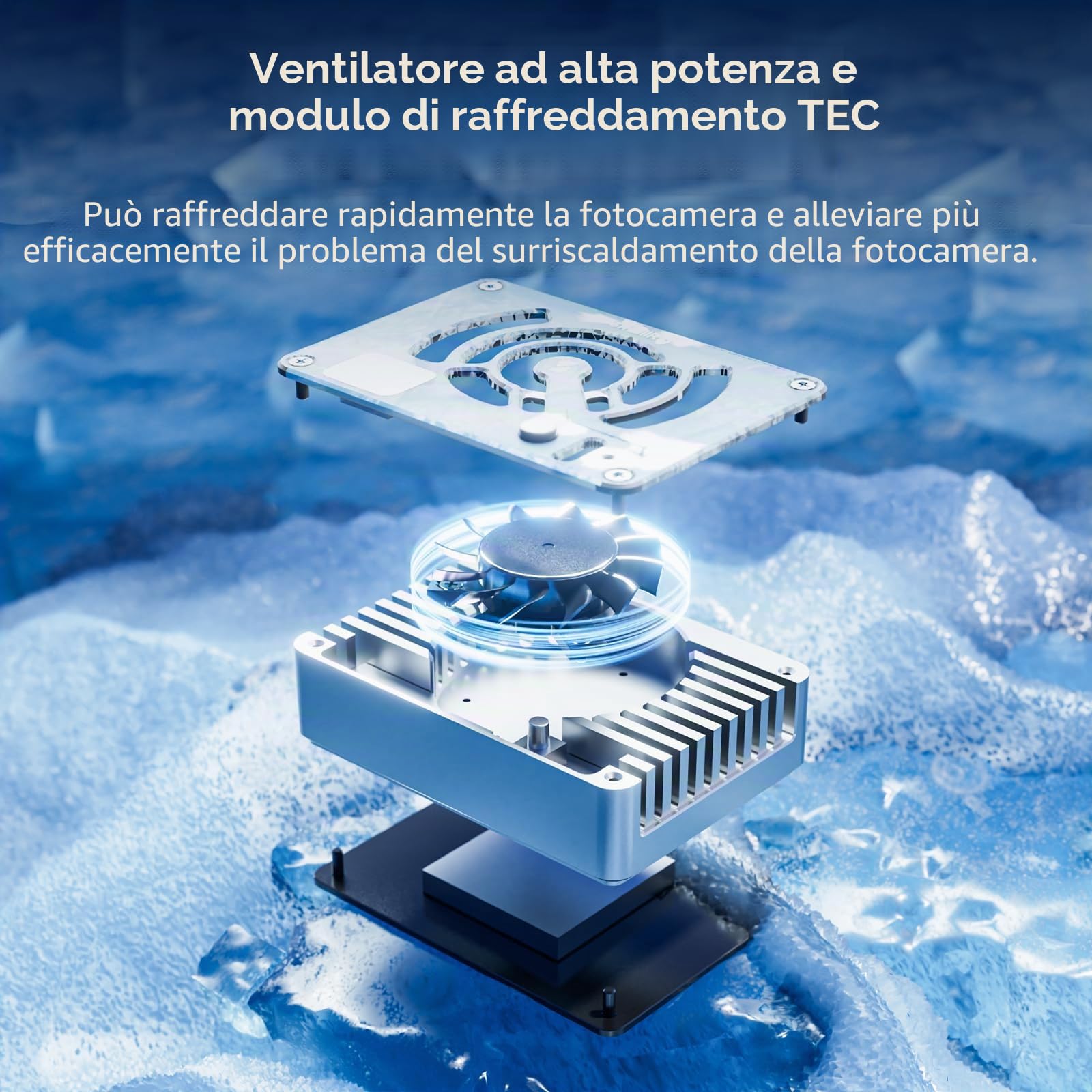 SMALLRIG Sistema di Raffreddamento Esterno per Sony/per Canon/per FUJIFILM, Ventola a Scatto con Modulo di Raffreddamento TEC per ZV-E10/A7 IV/A6700/FX3/ A7CII, per R5/R6/R7/R8, per X-S10-4815