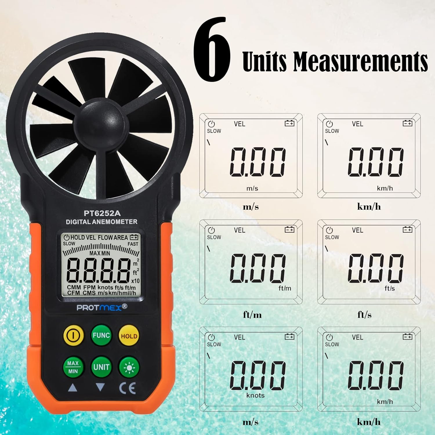 Protmex MS6252A showing various measurement units