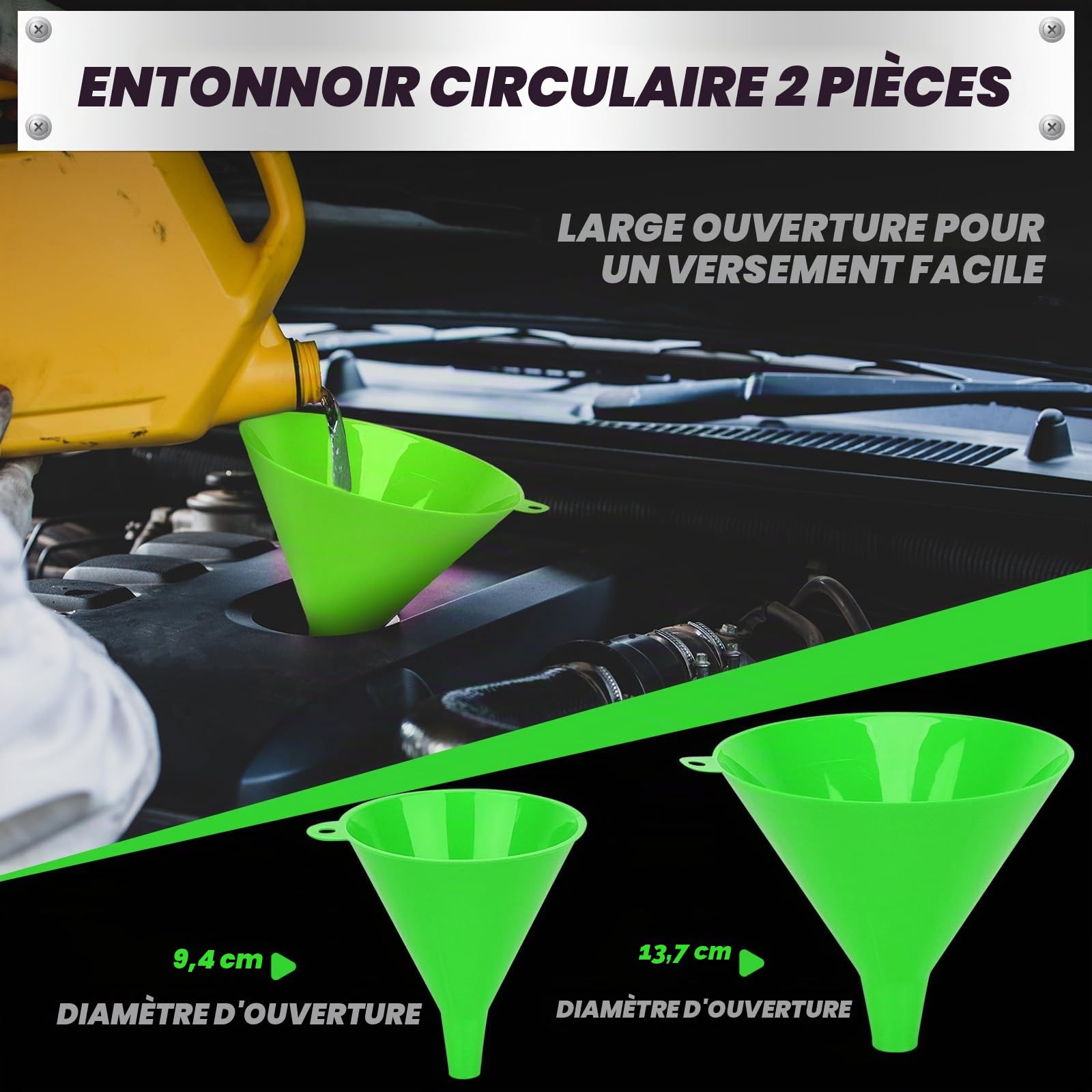 Swanlake Kit d'entonnoir de liquide de refroidissement anti-déversement avec adaptateurs. Compatibilité universelle 15 pièces.