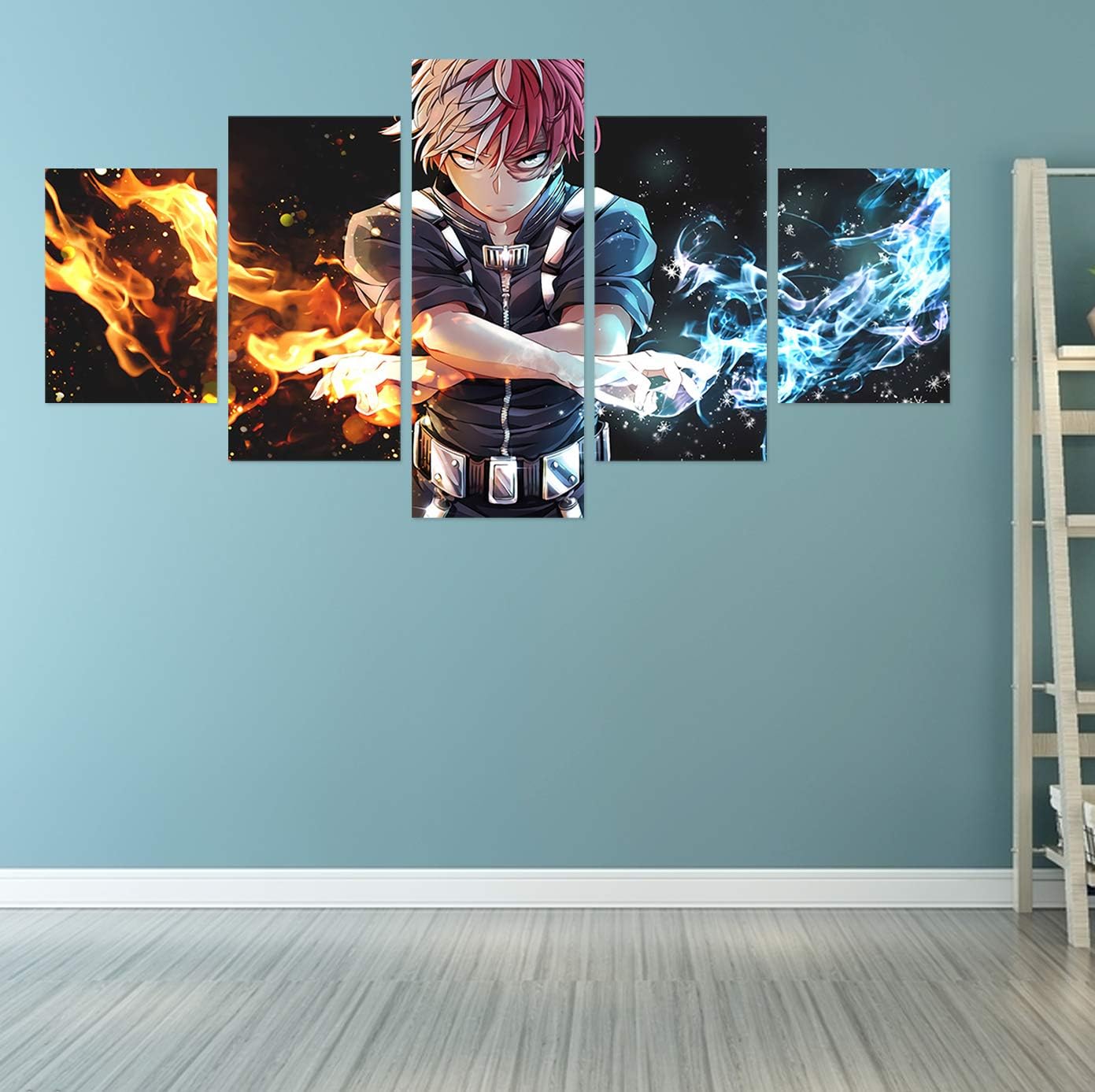 My Hero Academia Todoroki Shoto Poster Japanese Anime Prints on Canvas Unframed Home Living Room Club Decor