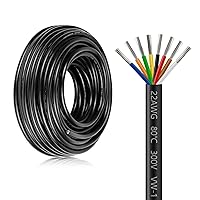Vista 14 de Cable eléctrico de calibre 18, 8 conductores, cable de cobre estañado trenzado de 100 pies, cable de alambre 18AWG 8 con chaqueta de PVC negro