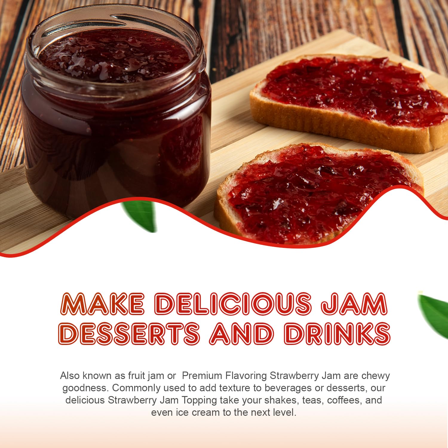 Fanale Premium Flavoring Jam for Bubble Tea | Strawberry Flavor Fruit Jam | for Boba Tea, Smoothies Paste, Slushes, Desserts | 10 pound | JAM001