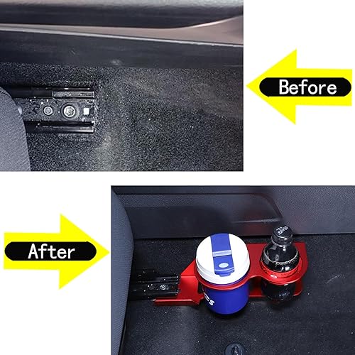 Miniatura 5 de Organizador expansor de portavasos para asiento de pasajero de automóvil compatible con Toyota Tundra 2022-2023 asiento de pasajero de aluminio para