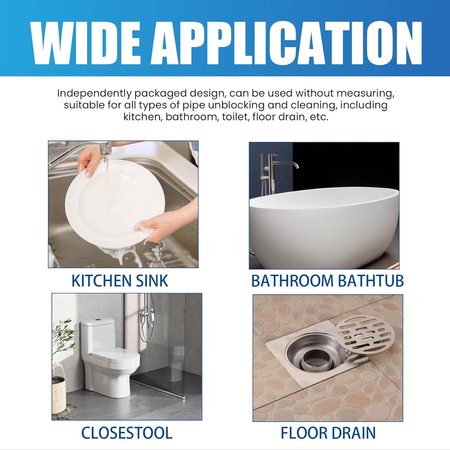 Pipeline Dredging Agent, Drain Clog Remover, Powerful Pipe Dredging Agent Powder, Sink and Drain Pipe Unclogging Agent For Kitchen Toilet (2) - Image 4