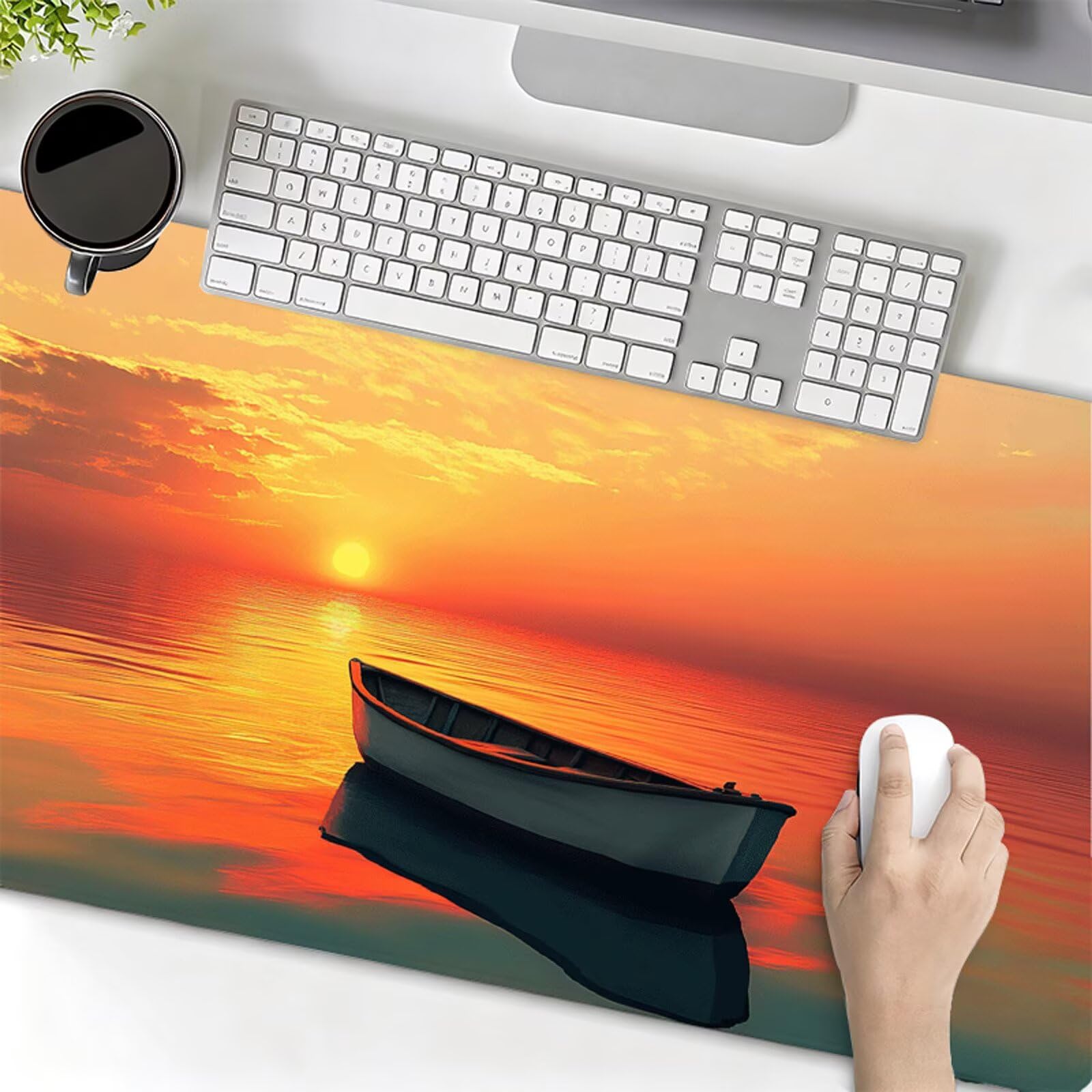 Podkładka pod mysz xxl 1200x600x3mm podkładka pod mysz z zachodem słońca pomarańczowa poprawia precyzję i szybkość, wodoodporne antypoślizgowe, szyte krawędzie, akcesoria do gier, komputer, gry Y7-827