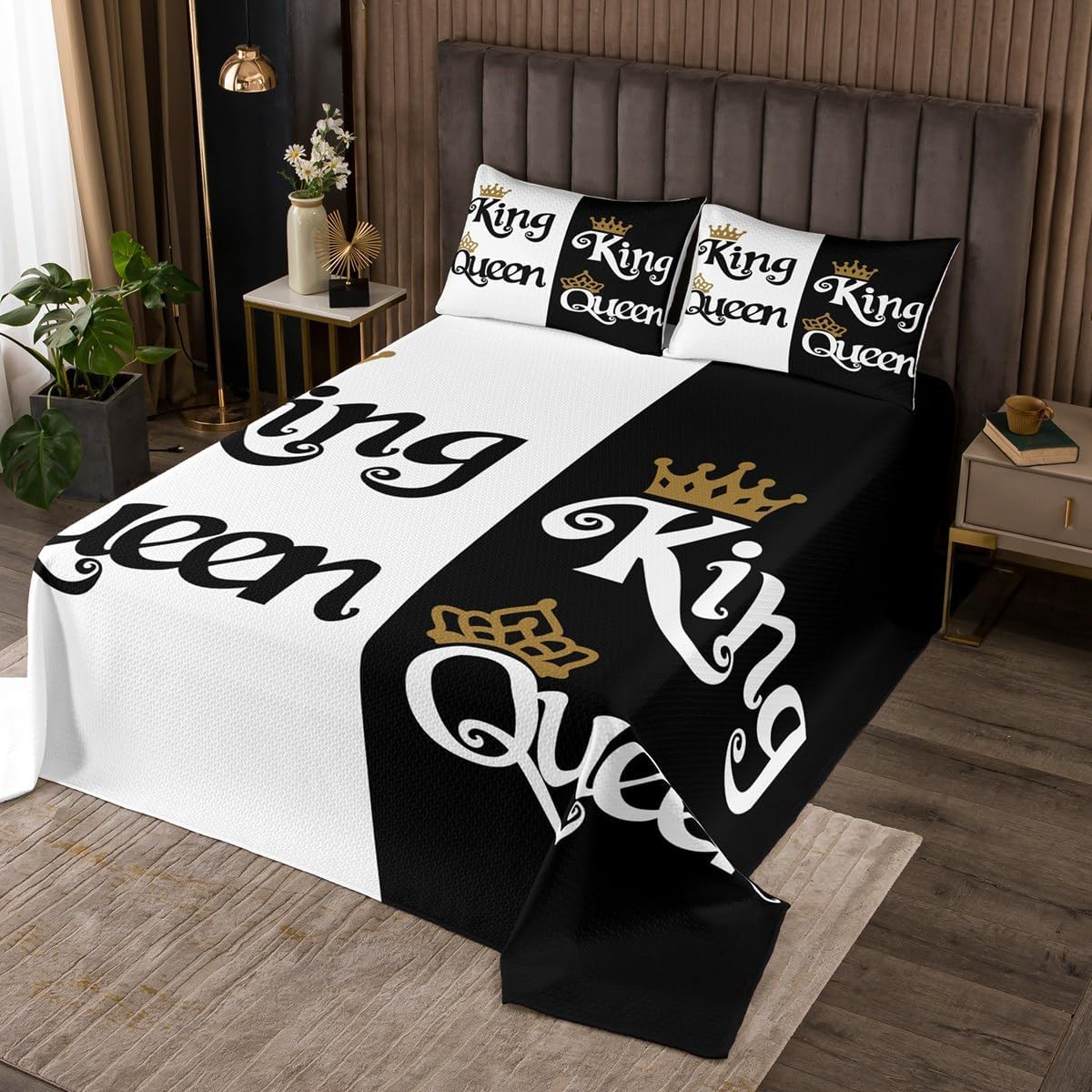 Homewish Music Guitar Bedspread Twin Size,Black White and Grey Graffiti Bedding Set 2Pcs,Musical Notes Comforter Set for Kids Boys Girls Adult Room Decor Fashion Modern Quilt Set,1 Pillowcase