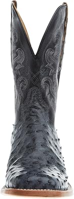 Tony Lama Men's Full Quill Ostrich Black Top Boot
