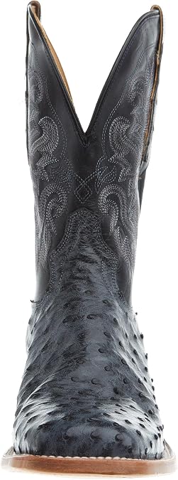 Tony Lama Men's Full Quill Ostrich Black Top Boot