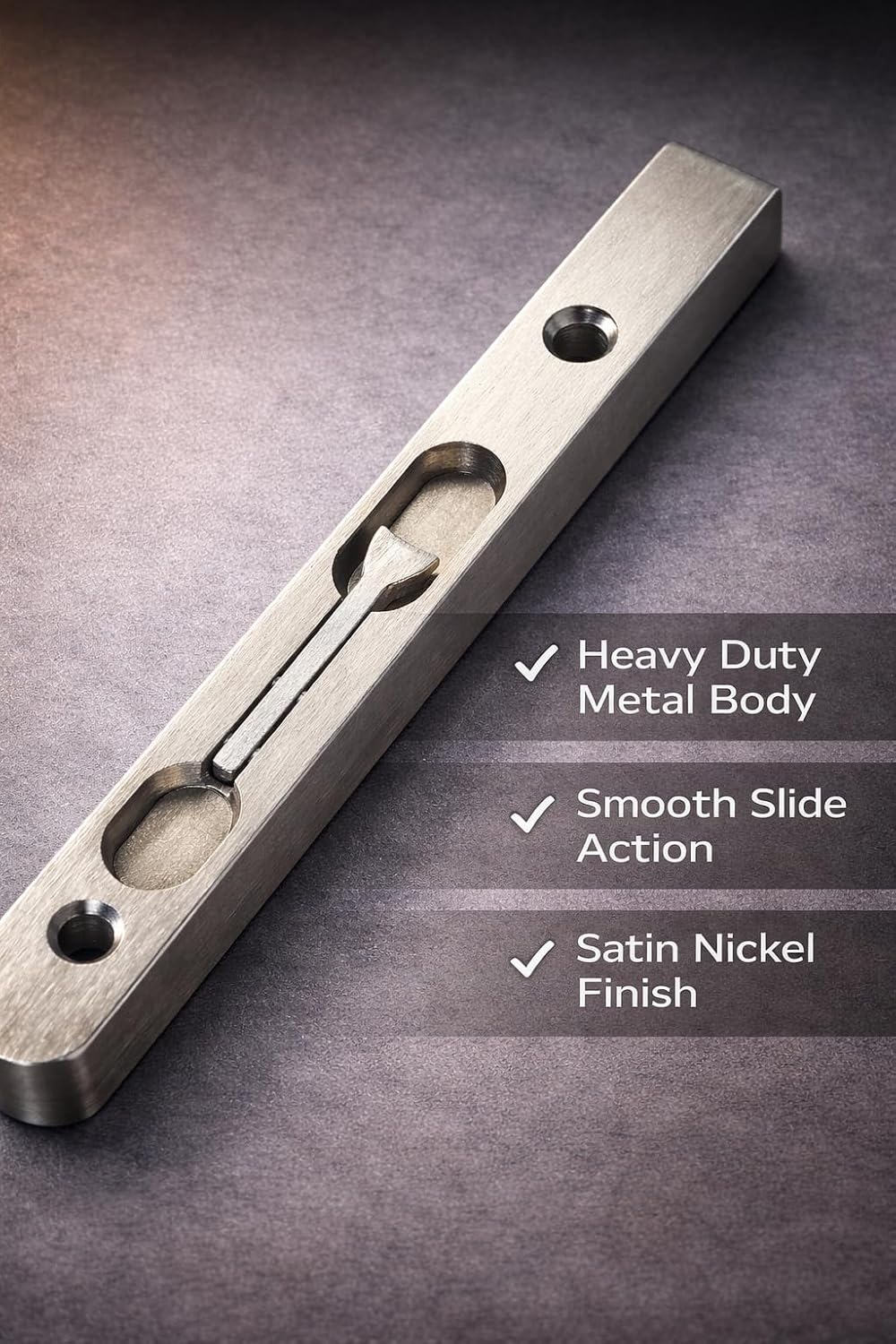7 Inch Satin Nickel Metal Flush Bolt for Double Door, Flush Bolt for Wooden Astragals, French Door Hardware Set with Flip Lever, Includes Plates and Screws, Door Flush Bolt for Inactive Panel