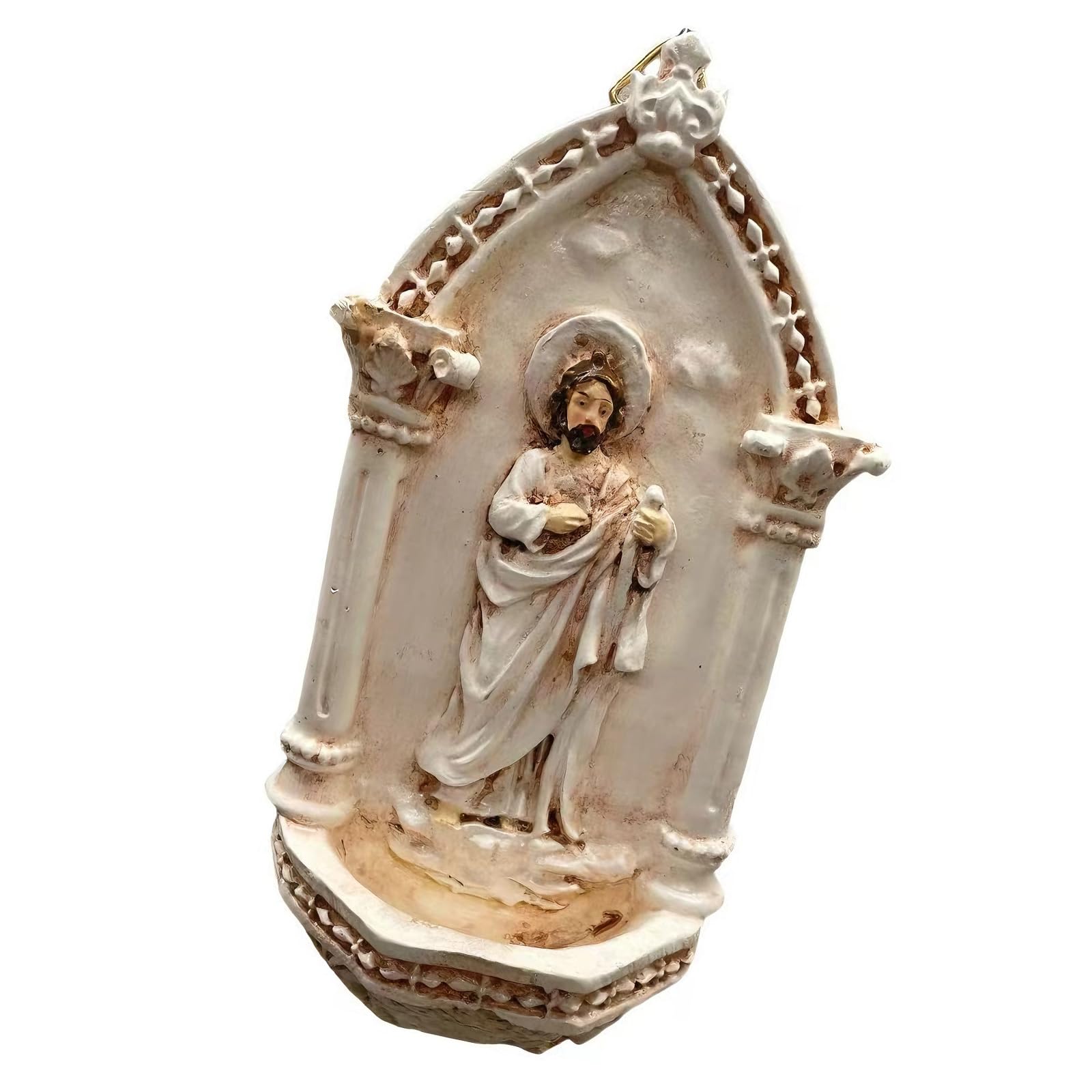 carotoe Catholic Holy Water Font Sant Jude Holy Water Font for Entrance Home Wall Hanging Decors First Communion Gift Catholic Hanging Wall Decoration
