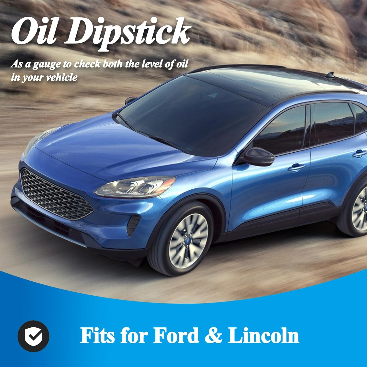 Engine Oil Level Dipstick Indicator Compatible for Ford Edge Escape Explorer Focus Fusion Taurus, for Lincoln Continental MKC MKT MKX MKZ Replace 2.0L Fluid Indicator Oil Stick CJ5Z-6750-A