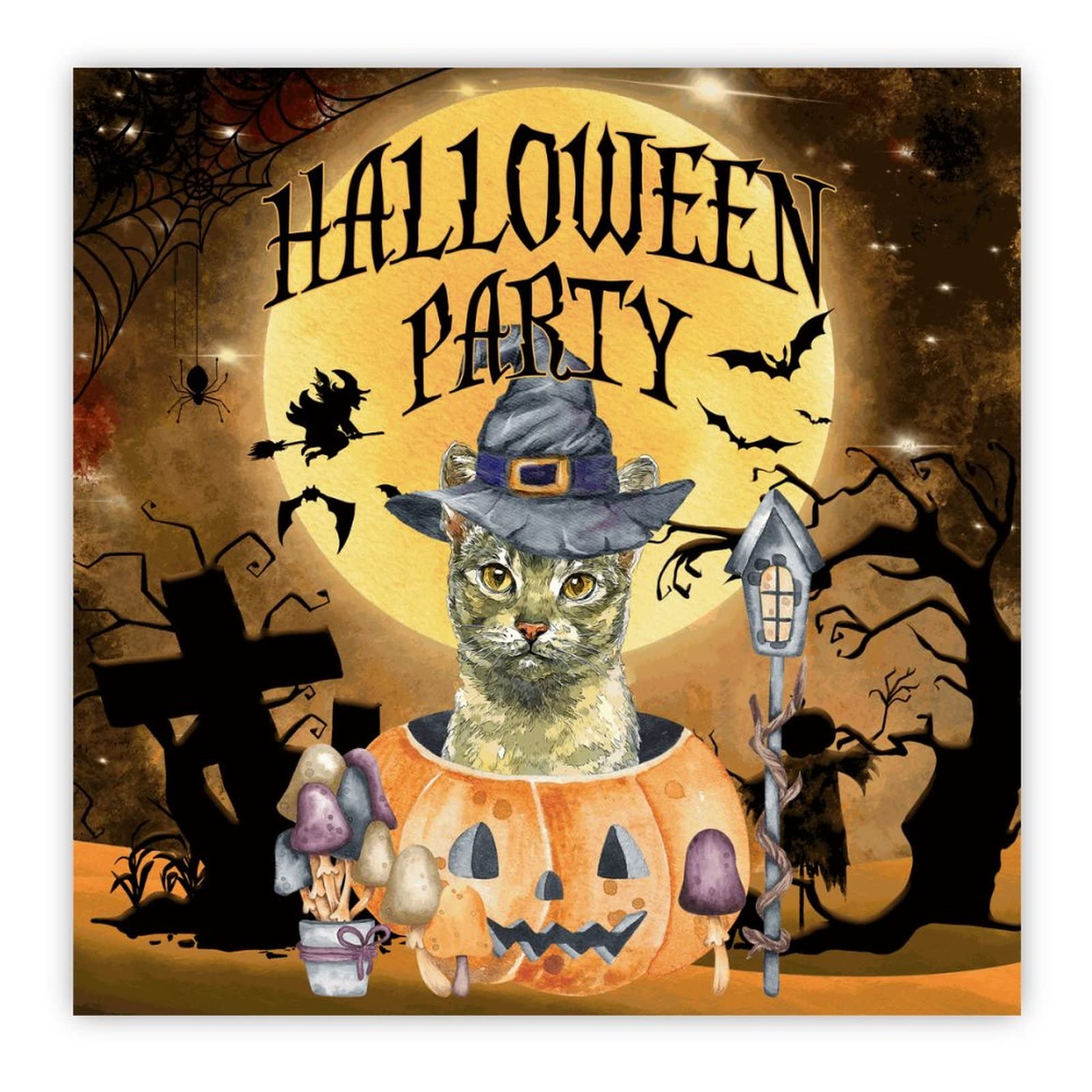 Panneau en bois Halloween avec sorcière et citrouille décorative pour salon