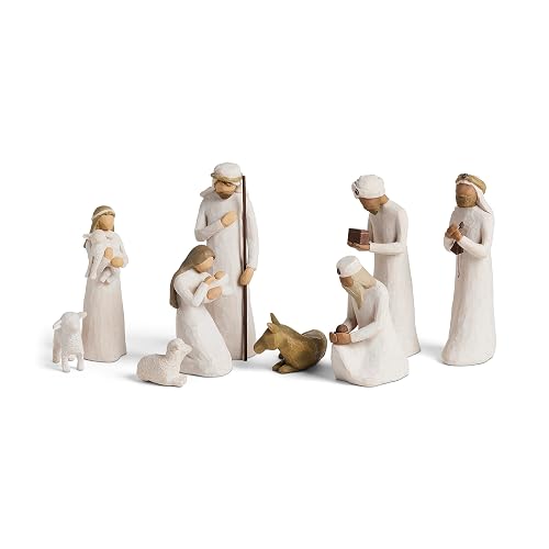 Willow Tree Nativity Starter Figures Plus Three Wisemen, Sculpted Hand-Painted