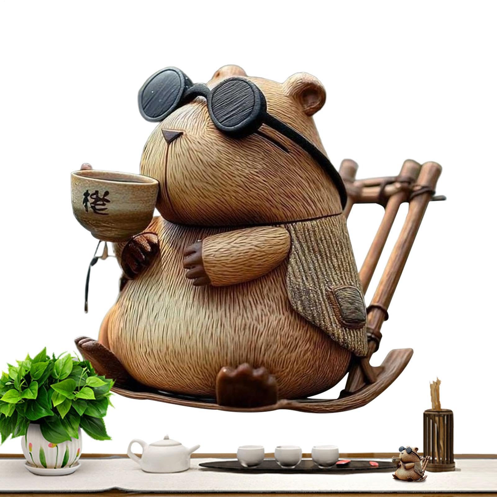 Capybara en résine pour égayer un bureau triste et personnaliser votre intérieur