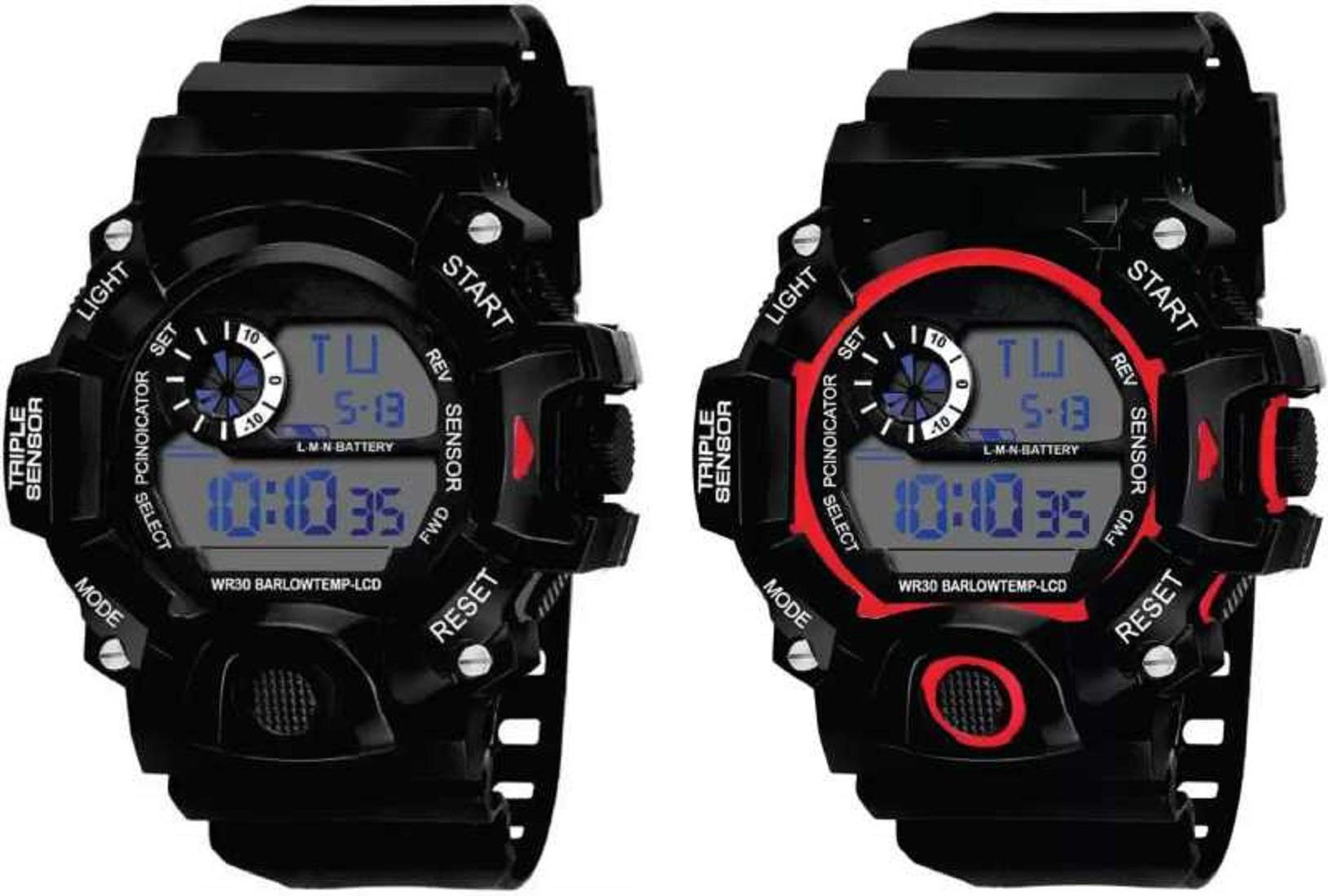 SELLORIA Digital Mens Watch (Pack of 2) ( Black Dial & Strap ) (B0844R457H) Amazon Price History, Amazon Price Tracker