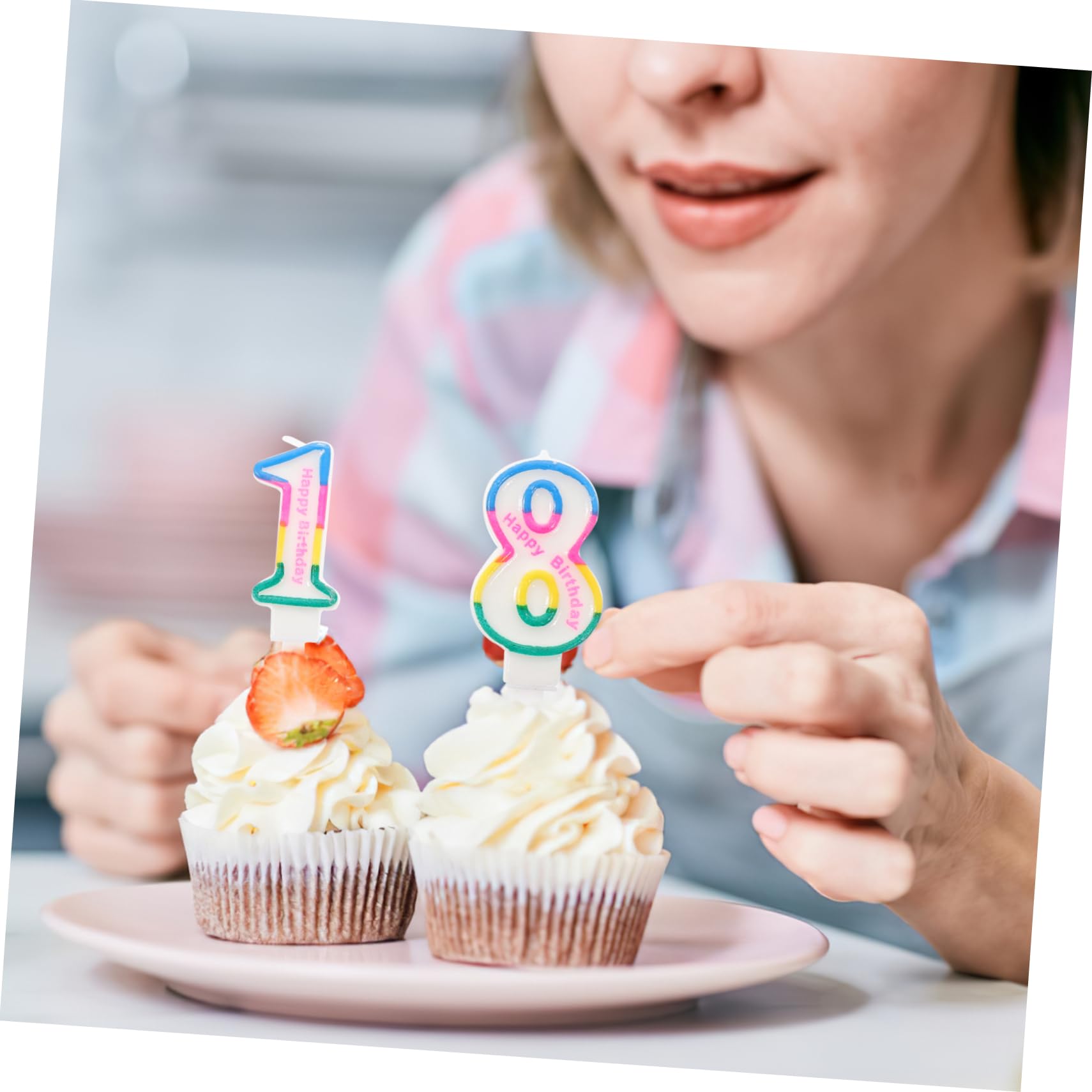 Alipis 2 Series Velas De Números Cumpleaños De Velas Decorativas Seguras Y Duraderas para Tartas para Fiestas Bodas Y Celebraciones 10 Piezas*2