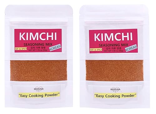 Moduga gourmet coreano Kimchi condimento 2 caliente y picante 176 oz paquete de 2 Kimchi mezcla de condimentos en polvo salsa Kimchi mezcla de