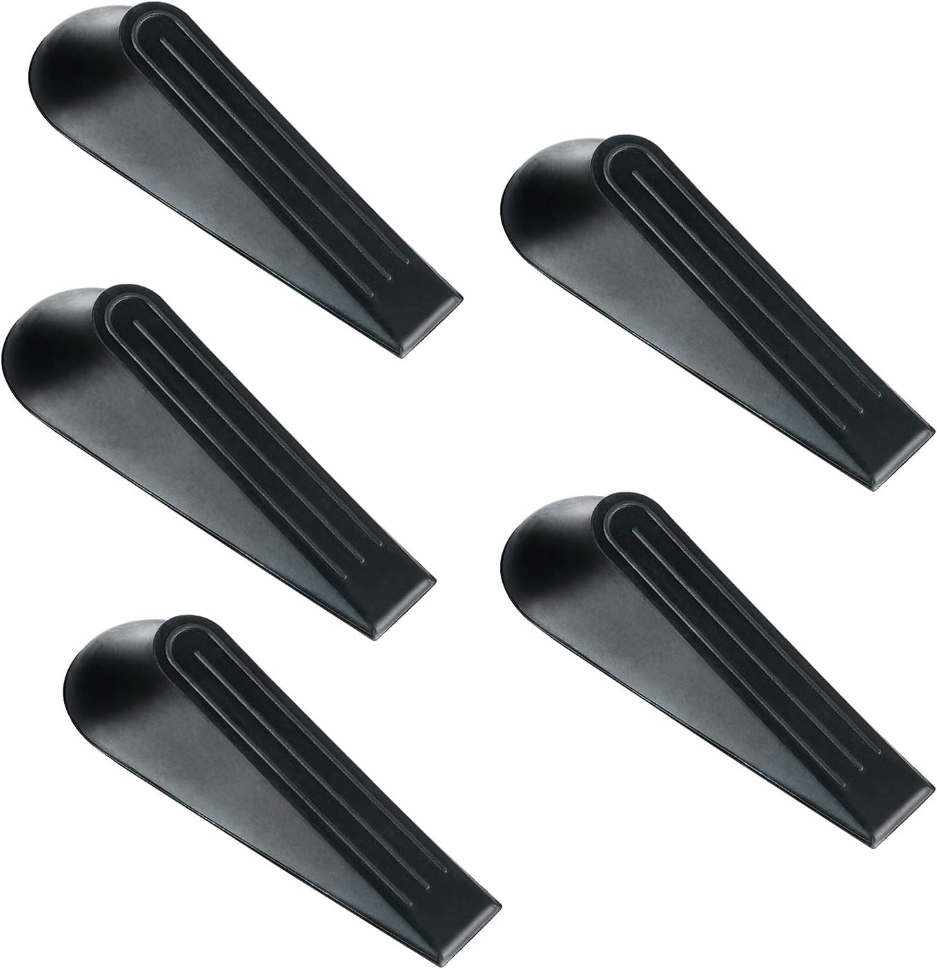 Rubber Doorstop Wedge Suitable for All Floors Non-Scratching and Anti-Slip Design (5 Packs)