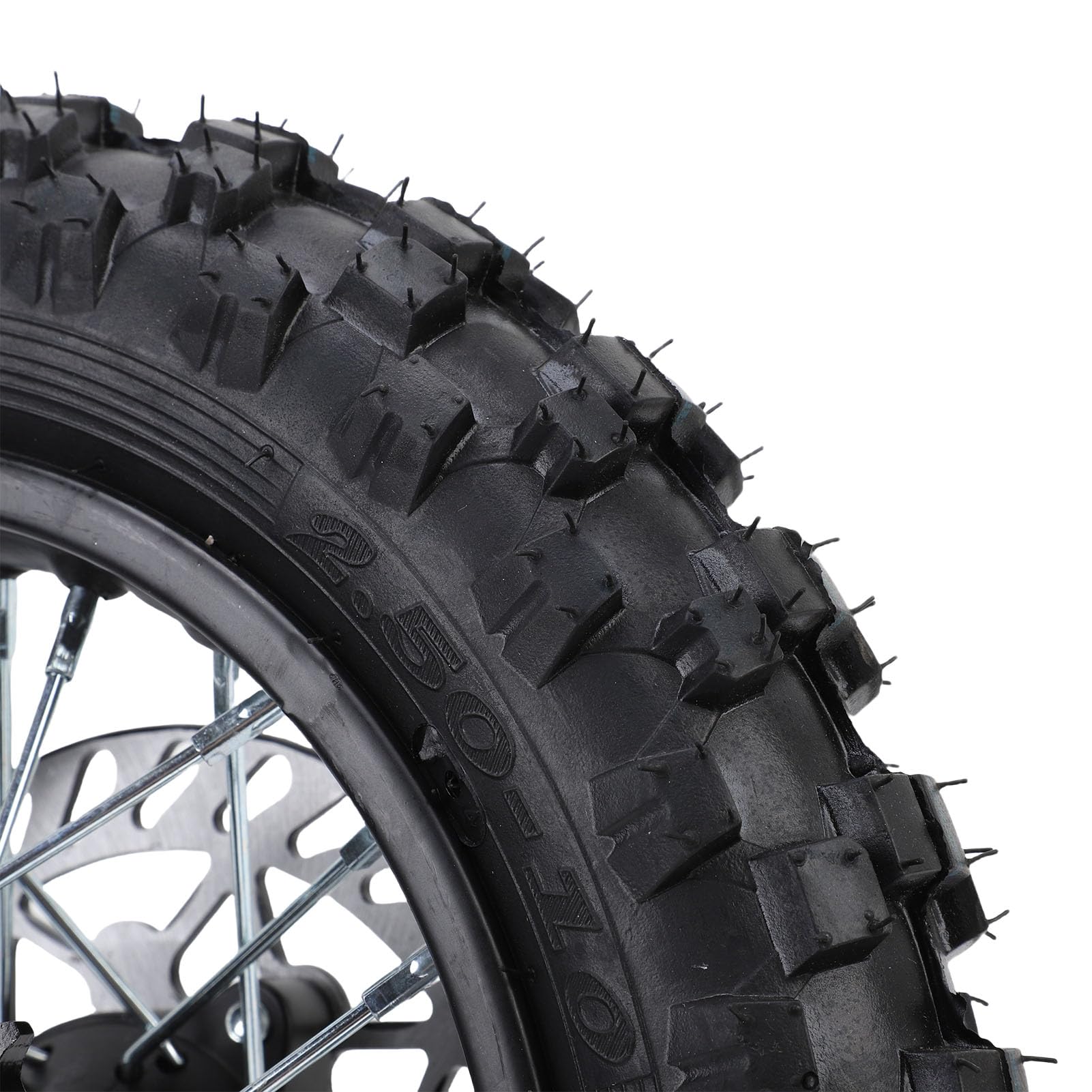 banapoy Opona felgę Tylnego Koła 2,5-10 10" do Motocykla Dirt Pit Bike o Pojemności 50 Ml - 110 Ml, zespół Felgi 2,5-10 z osią 12 Mm i tarczą hamulcową 190 Mm Oraz zębatką 420 41T