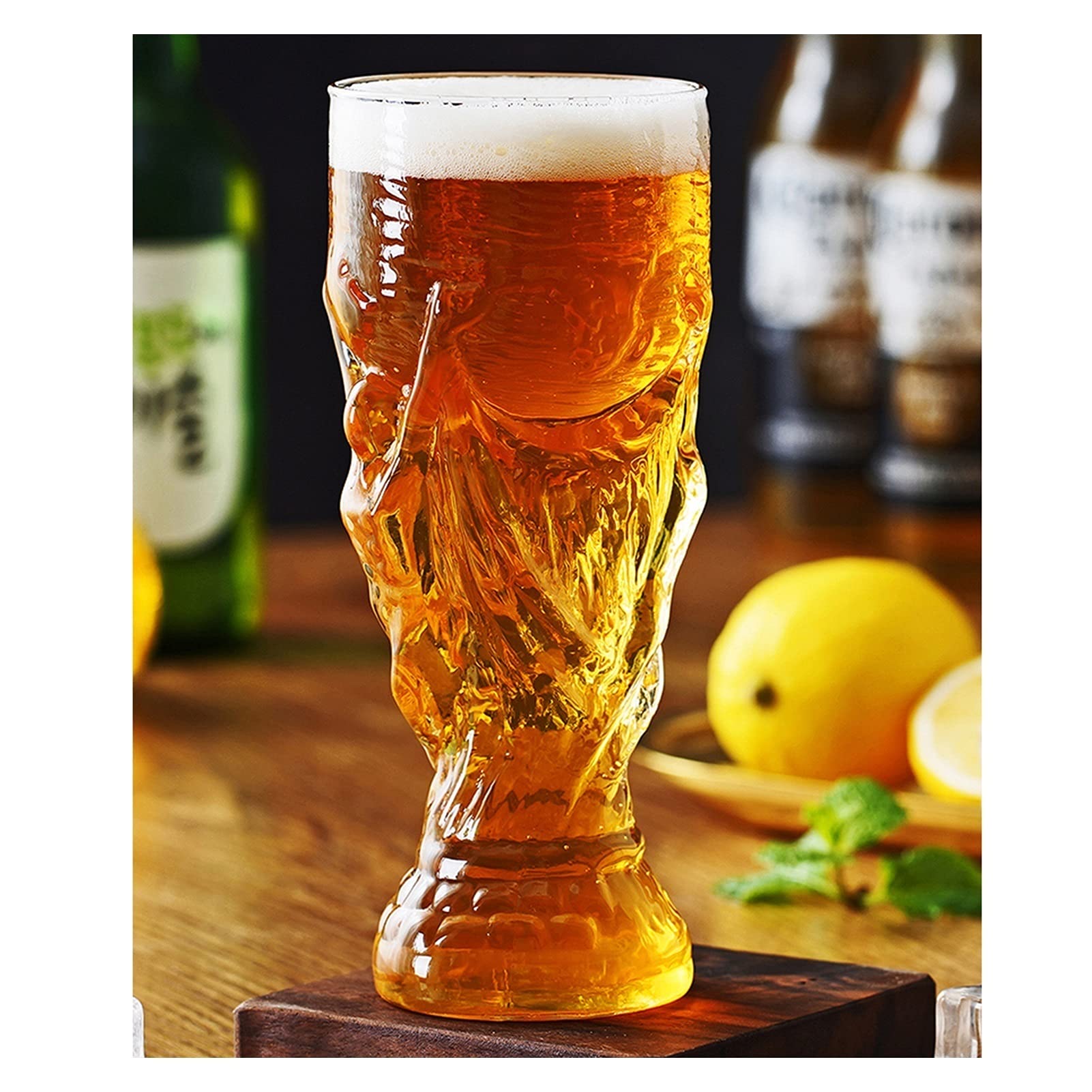 Taza de cerveza， Vasos de cerveza grandes y pesados, jarras de vidrio de 12 onzas, juego de vasos y jarras de cerveza clásicas, ideales for familias, jarras de cerveza