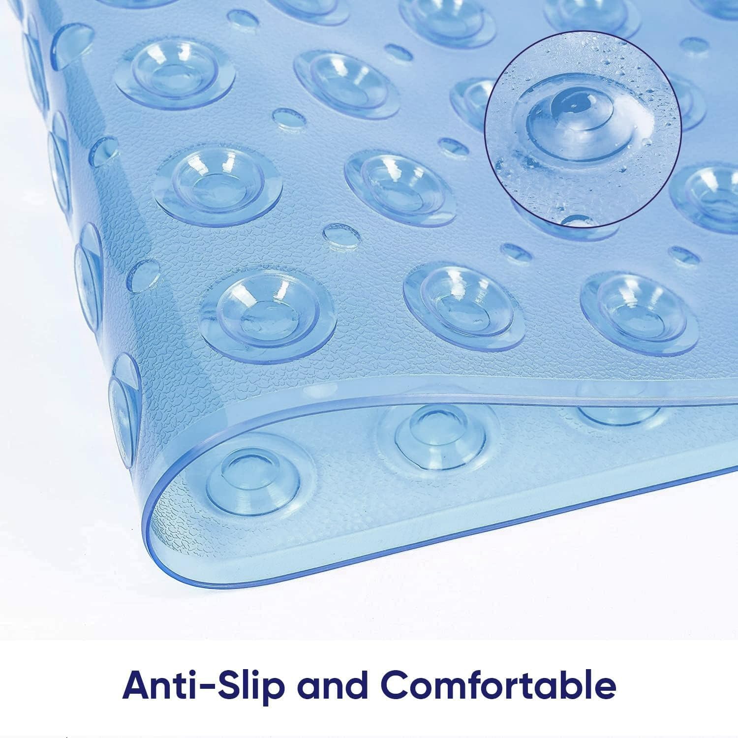 Yorkshire Bedding Shower Bath Mat Non Slip, 100x40cm Extra Long Bathtub Mat with 200 Strong Suction Cups Grip and Drain Holes - Image 2