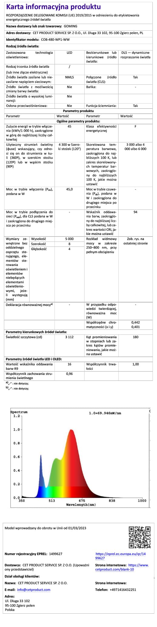GOMING 24V 5M COB Striscia LED Bianco Naturale 4000K Impermeabile IP65 CRI 93+ Alta Densità 480LED/M Senza Punti Luce Alta Luminosità Flessibile Luci LED per Soggiorno Decorare(Senza Alimentazione)