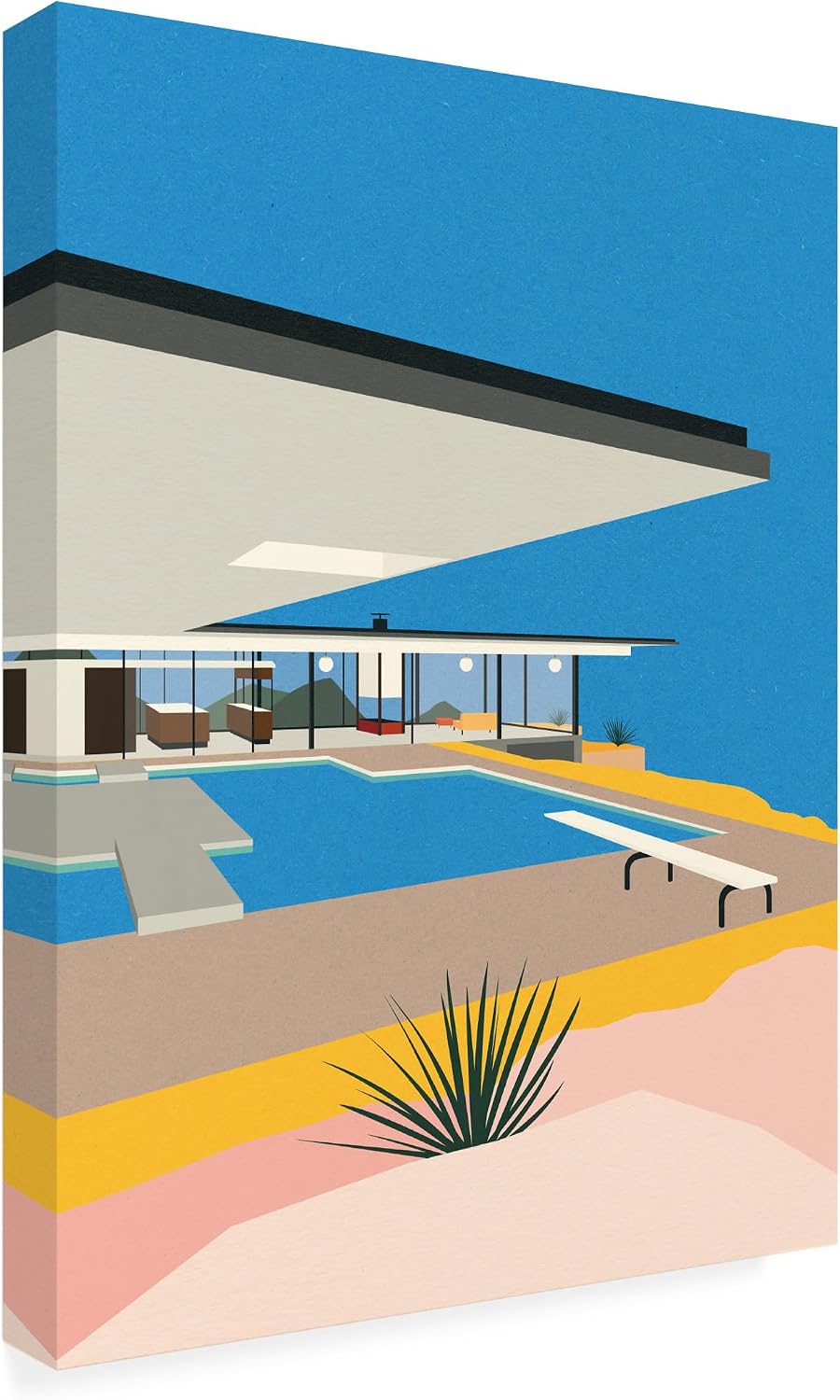 Trademark Fine Art Outdoor Canvas Art - Rosi Feist 'La Stahl House' Wall Art for Outdoor Spaces, Patios, or Gardens