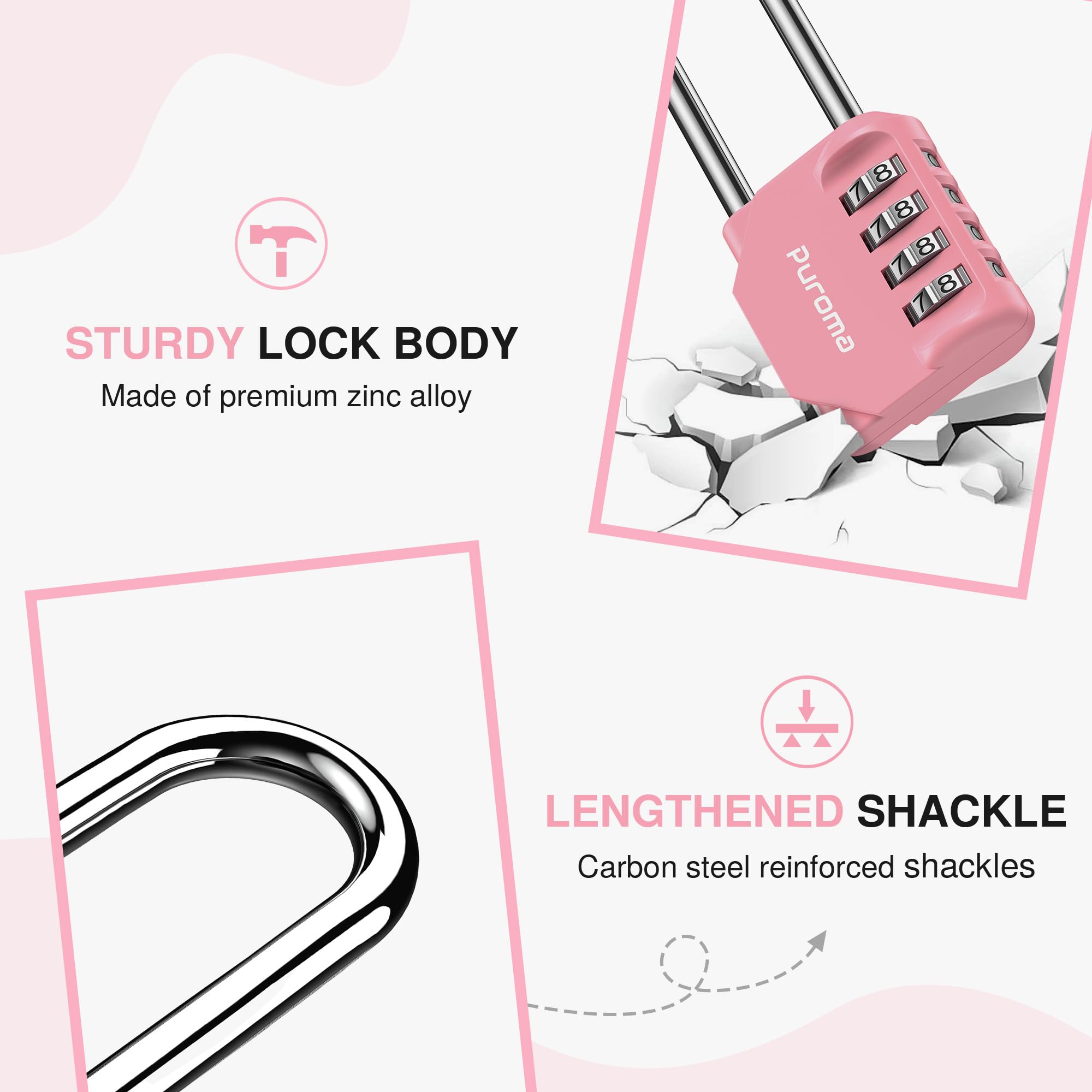 Fingerprint Lock, 2.1 Inch Long Shackle Locker Lock Digital - View #3