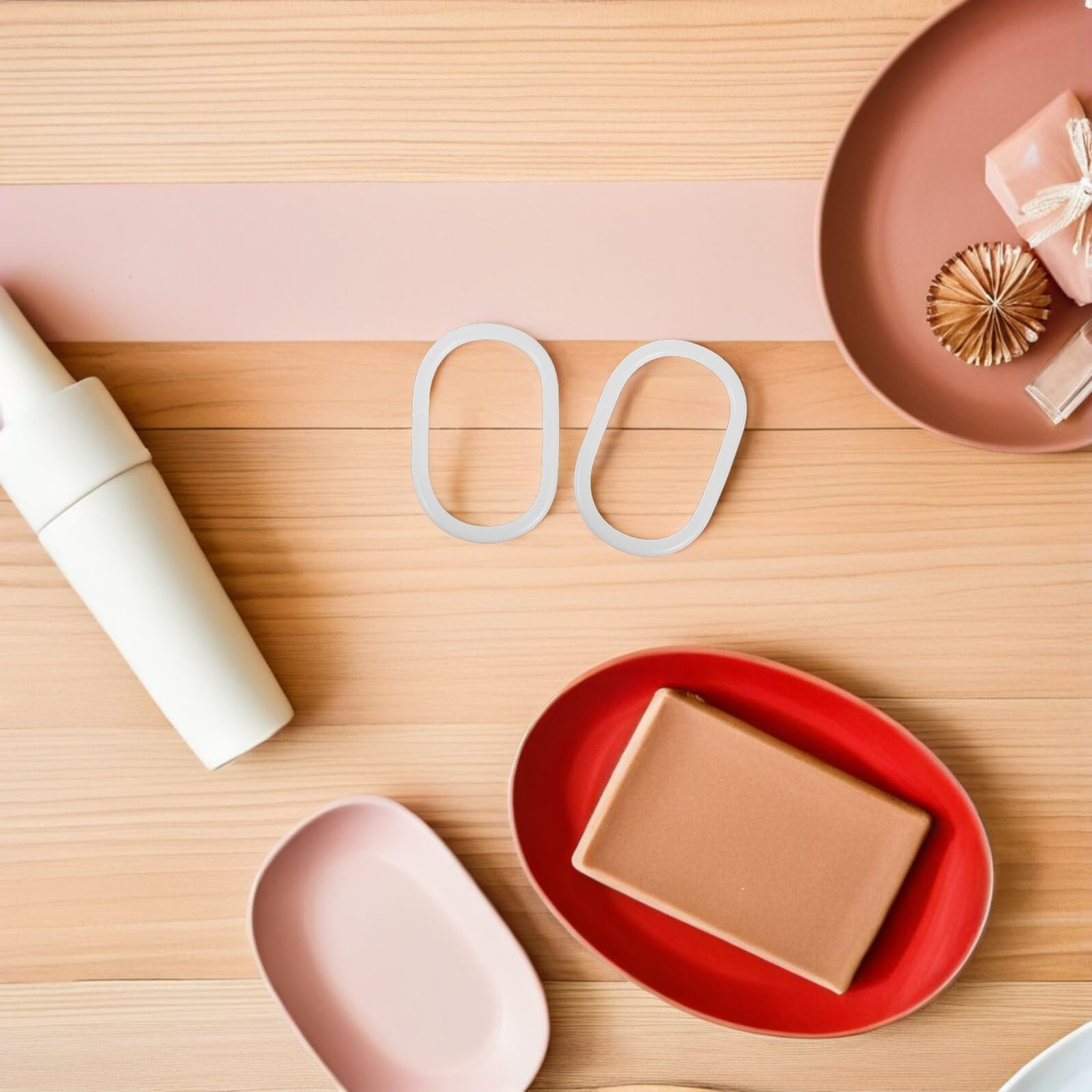 100 Pezzi Anelli per Tende in Plastica Chiusura Scatto Facile per Doccia Accessori per Tende da Bagno Ganci Ovali per Aste per Fermagli da Doccia