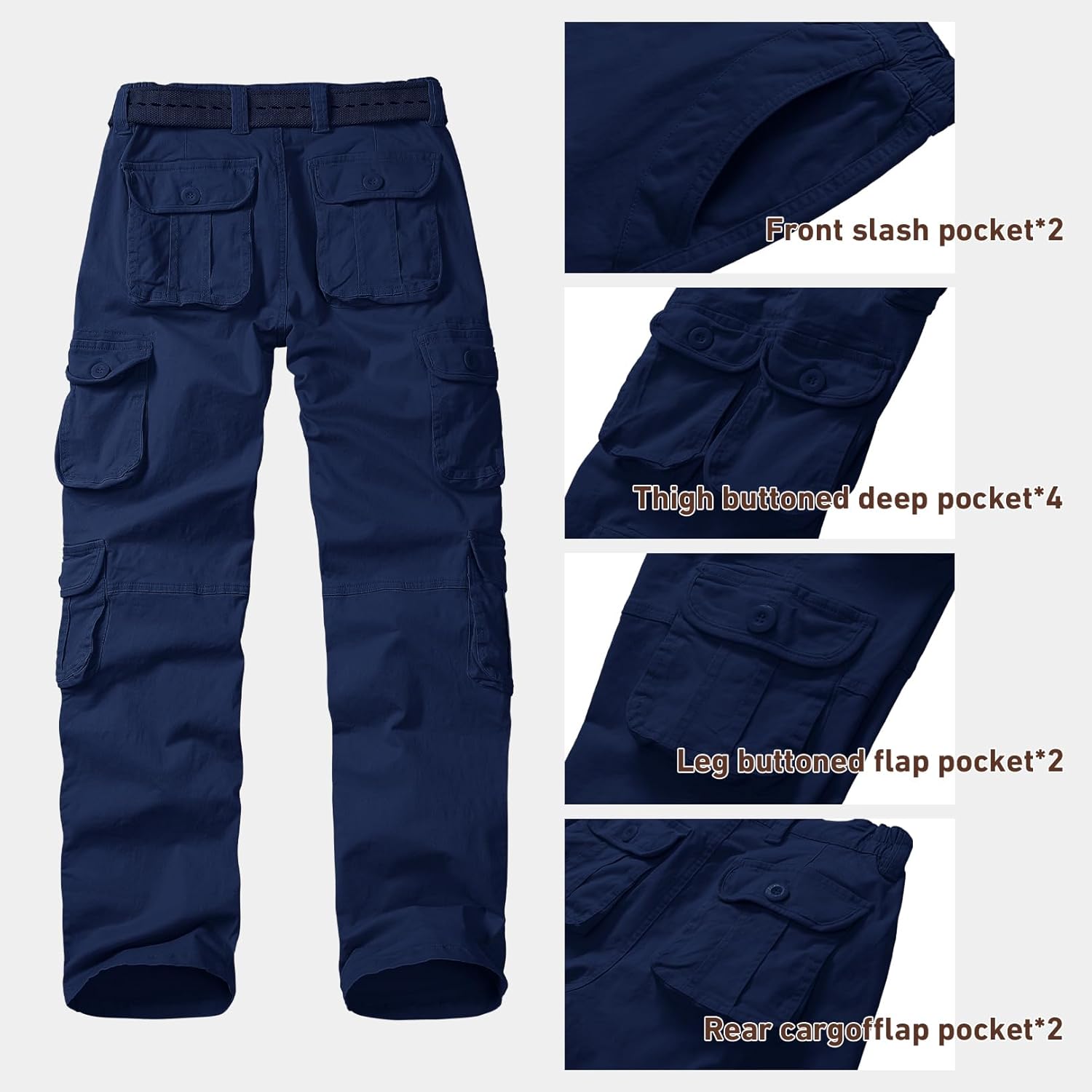 Womens Cargo Pants with Pockets, Women's Casual Military Army Hiking Combat Tactical Work Pants Trousers - Image 4
