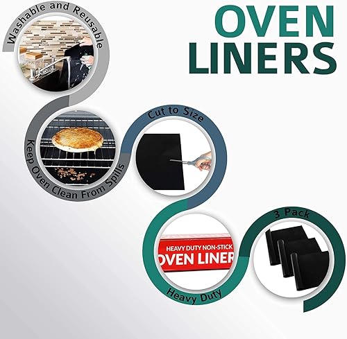 Miniatura 2 de Party Bargains Antiadherente Horno Revestimientos - (3 Pack) 19.5 pulgadas 15.7 pulgadas Heavy Duty Gas Estufa, Microondas, Tostadora Eléctrica