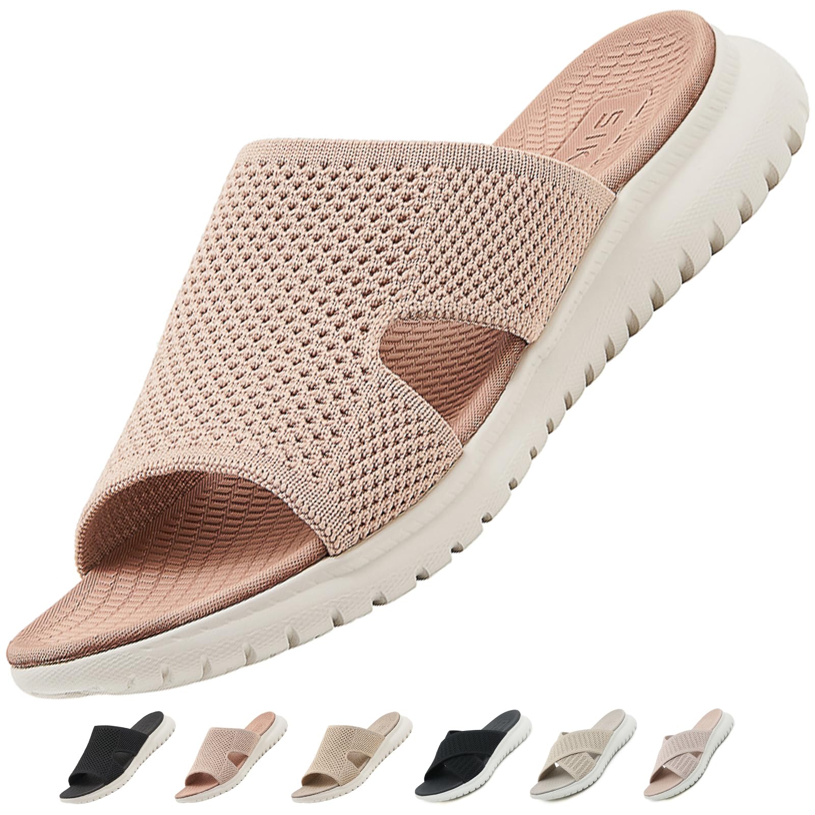 ZDQ Sandalen Damen Sommer Leichte Bequem Pantoletten mit Weich Fussbett, Gr.35-42