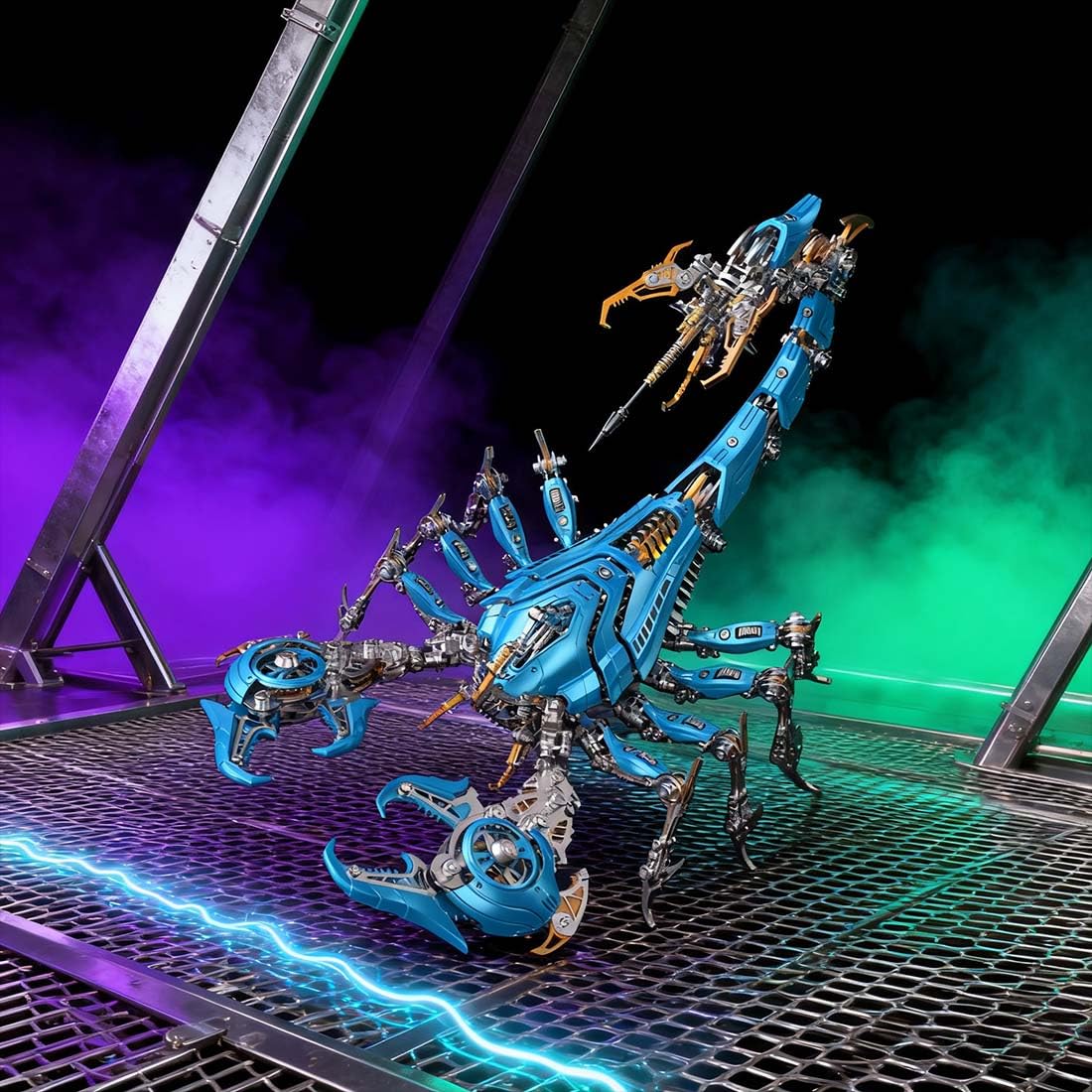 3D Metall Puzzle Mechanischer Skorpion Modellbausatz DIY Metall Puzzle, 1073 Teilen Bewegliches Insektenmodell für Modellbau Sammler und Erwachsene -Blau