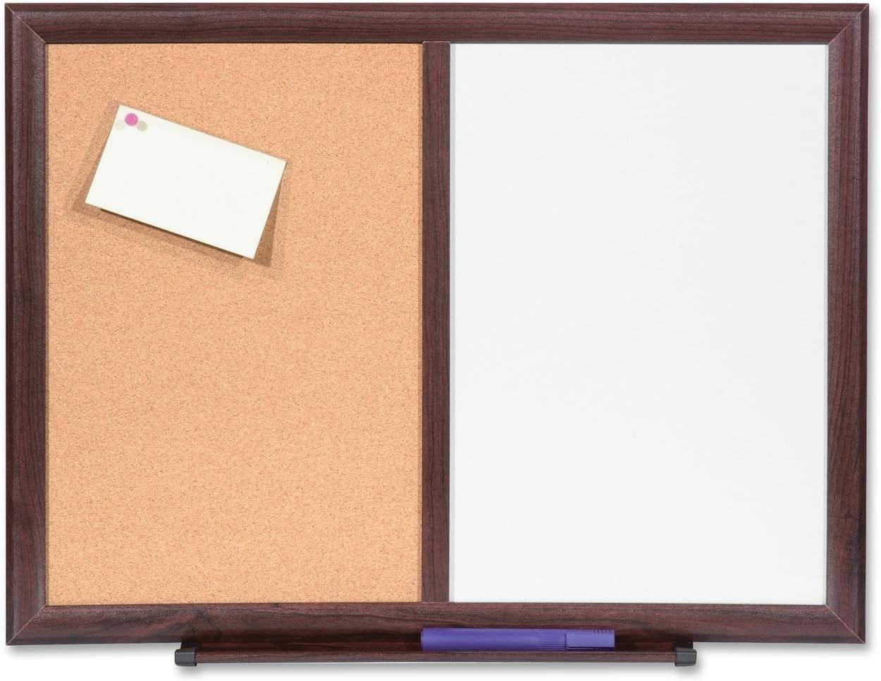 Lorell Bulletin Board Combo, Dry-Erase/Cork, 24"x18", Mahogany Frame (LLR84270)