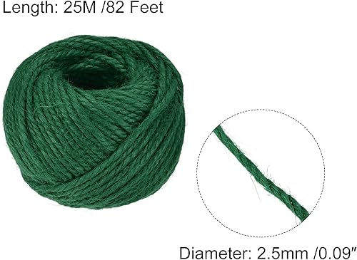 Miniatura 2 de MECCANIXITY Cuerda de jardín de 82 pies y 0.098 in, cuerda de yute para manualidades, envoltura de regalos, embalaje, jardinería y decoración de