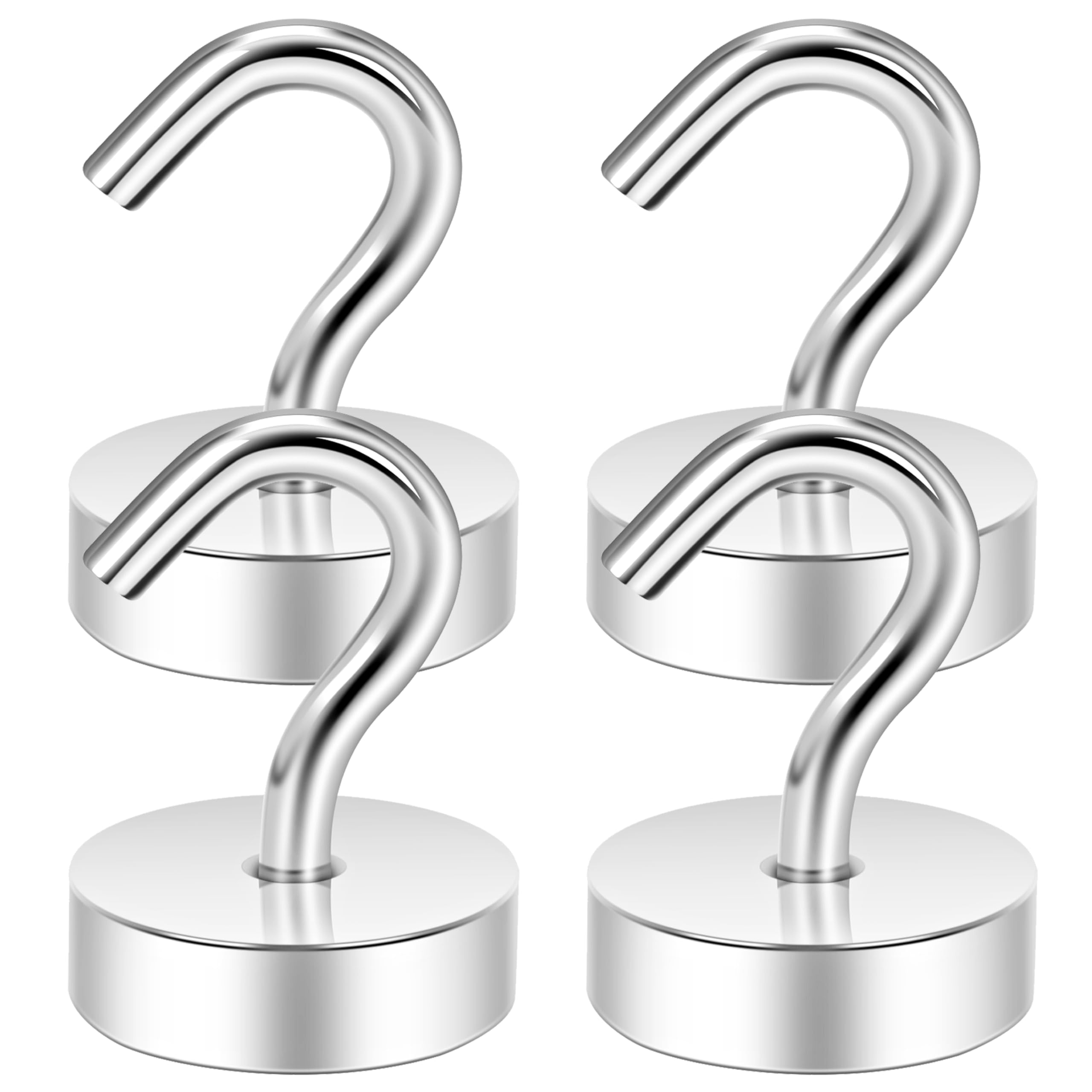 Neosmuk Magnetic Hooks,30lb Heavy Duty Earth Magnets with Hook for Refrigerator, Extra Strong Cruise Hook for Hanging, Magnetic Hanger for Curtain, Grill (Bronze, 4 Pack