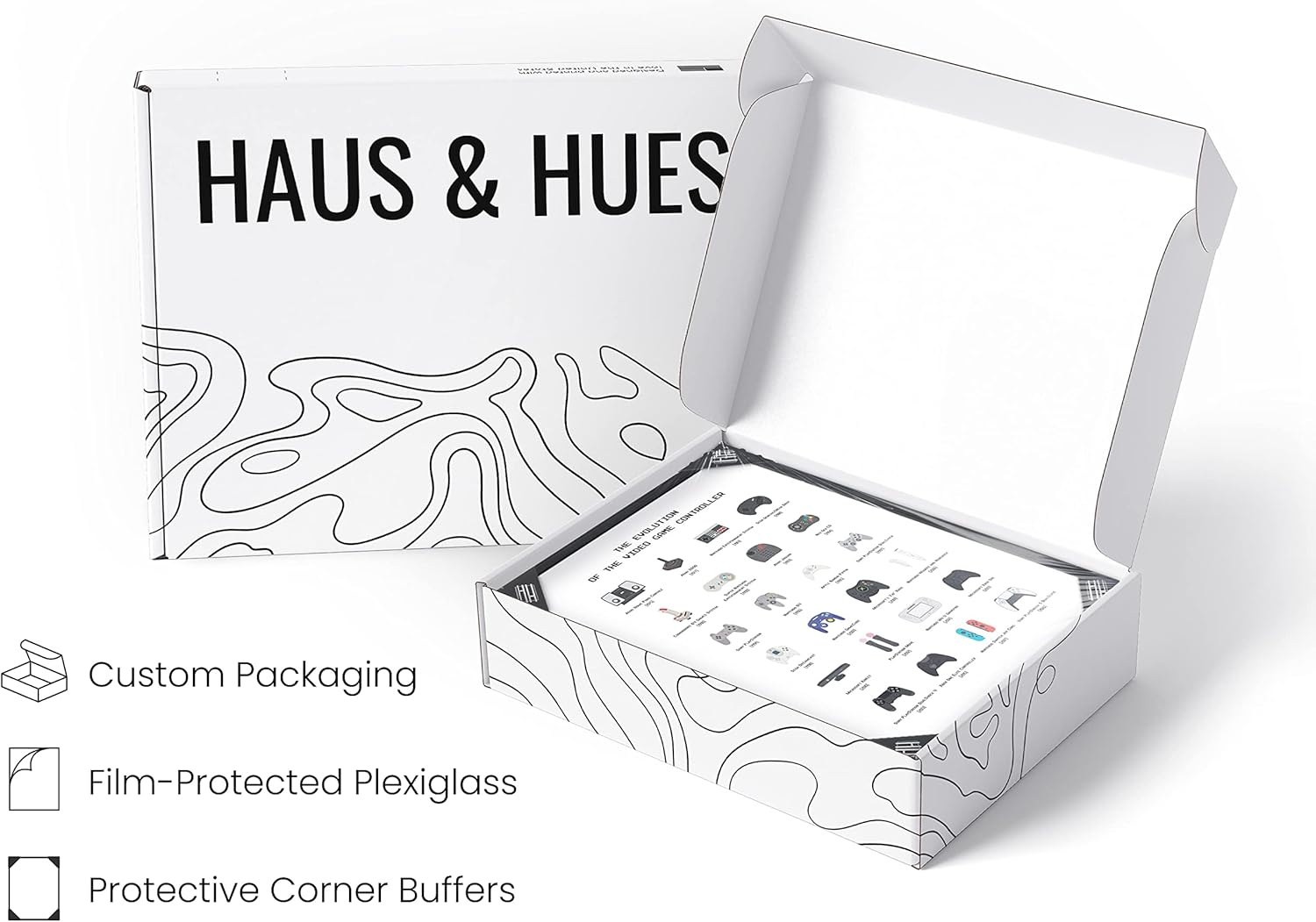 HAUS AND HUES Video Game Poster - Gamer Wall Decor for Boys Bedroom Posters, Video Game Room Decor for Teen Boys, Gaming Poster for Gamer Room Decor (Black Frame, 12x16)