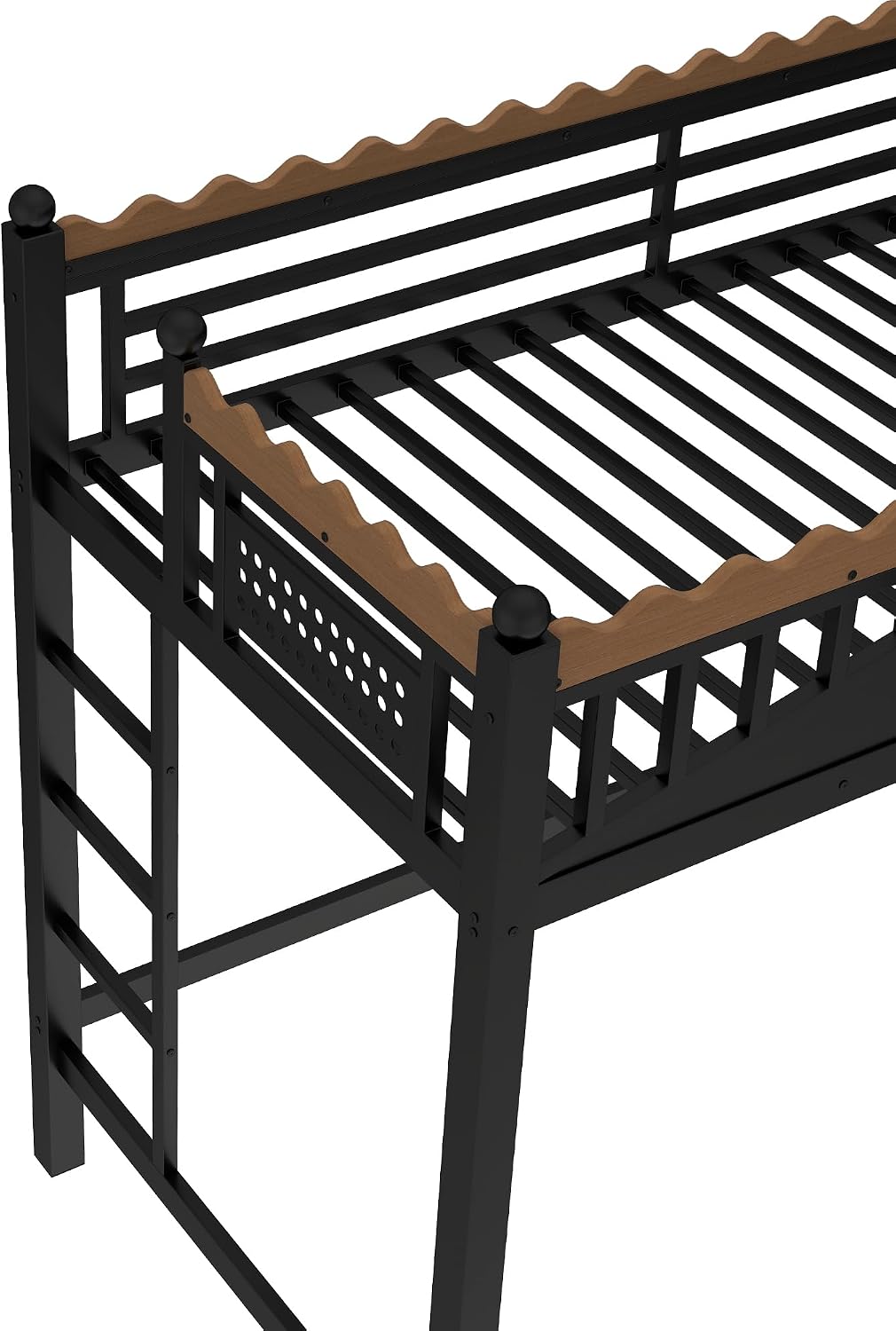 Bellemave Twin XL Loft Bed with Bookshelf, Pegboard, Built-in Shelf and Hanger Rod, Heavy Duty Loft Bed with High Rails and Build in Ladder, Easy Assemble Loft Beds Frame, No Box Spring Needed, Black