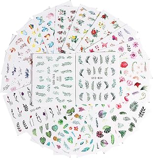 Moniss 29 Folhas Adesivo de Unha Transformar Água Padrões Misturados para Decoração de Nail Art DIY Decalques Mulheres e Crianças Kit de Manicure