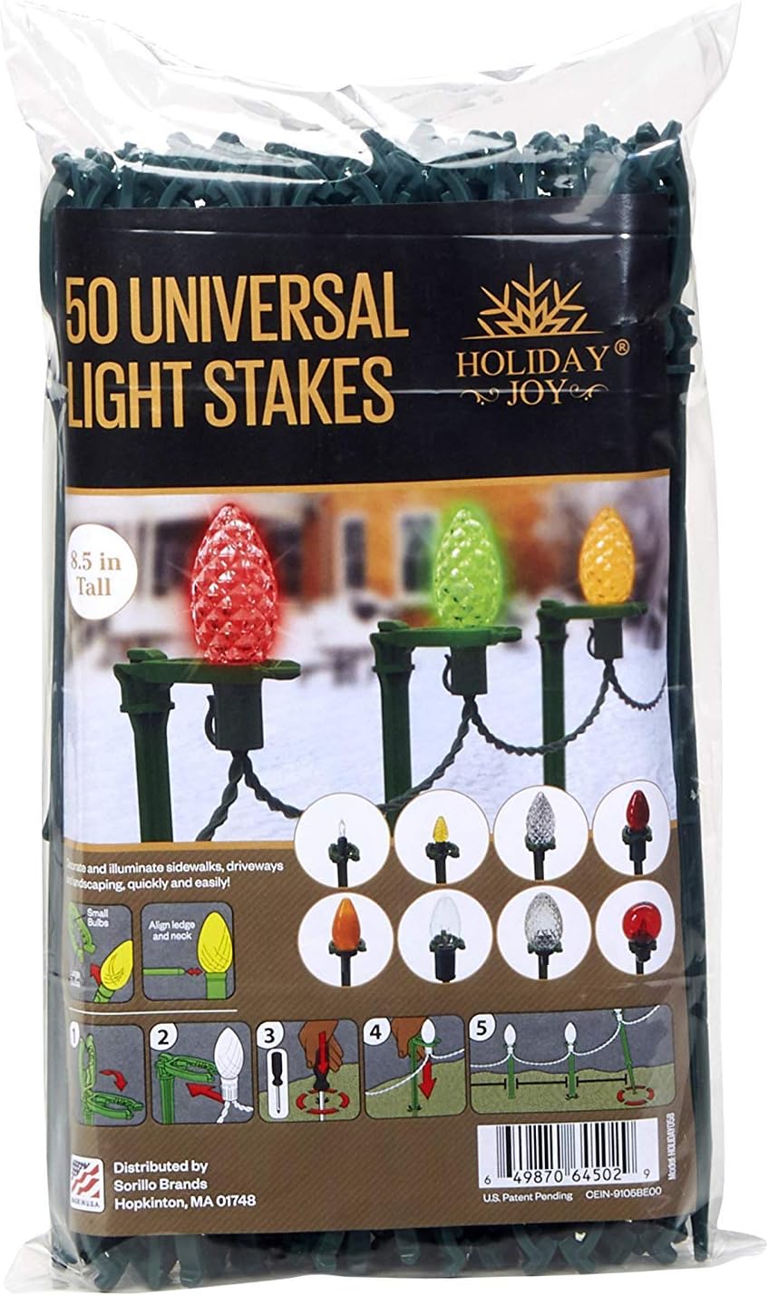 Brizled Red Christmas Lights, 16ft 25 LED Faceted C9 Chrsitmas Lights, Connectable 120V UL Certified Christmas Tree Lights, Indoor Outdoor Christmas String Lights for Xmas, Patio, Party Decorations